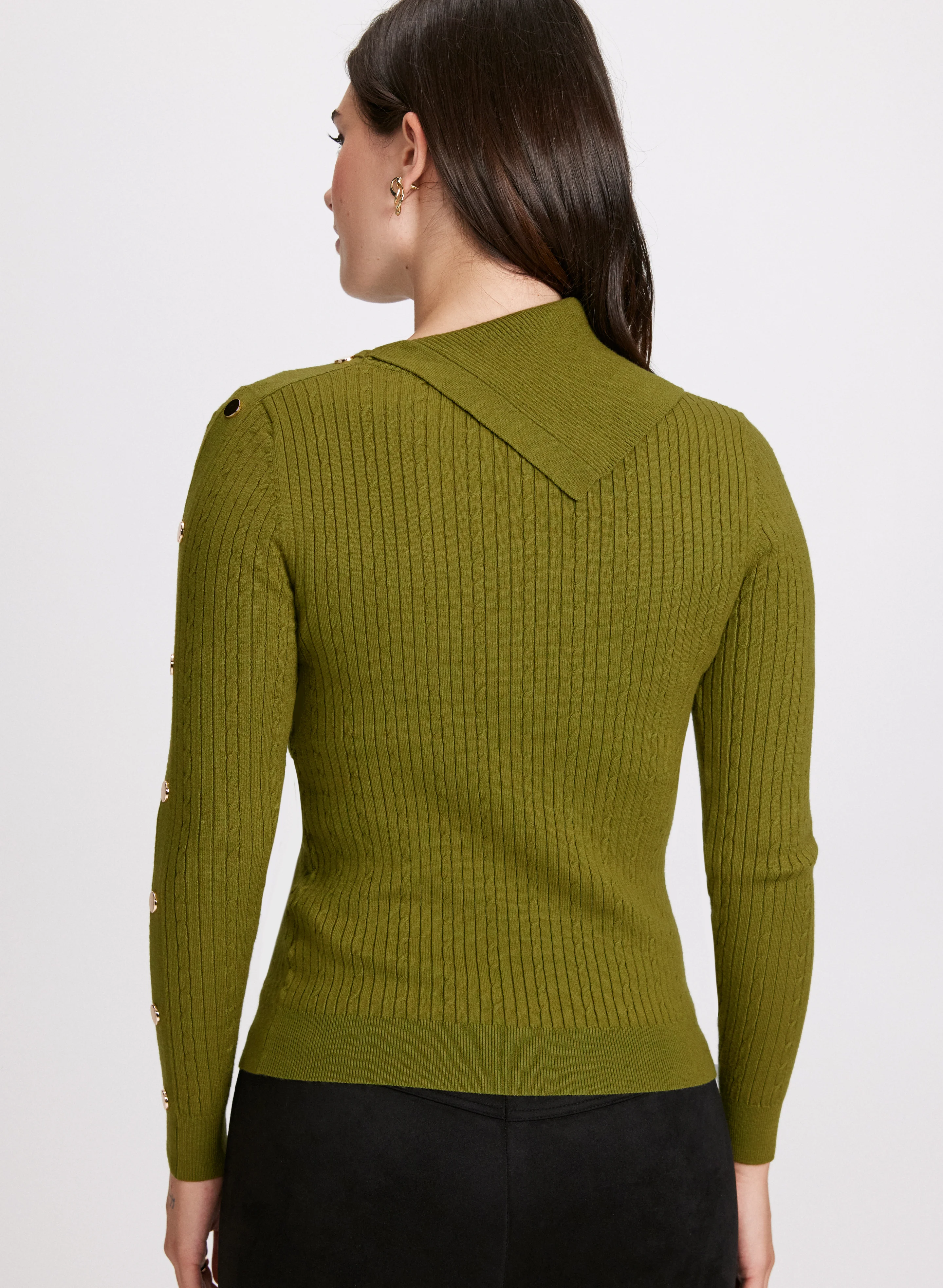 Cable Stitch Knit Sweater - Image 4