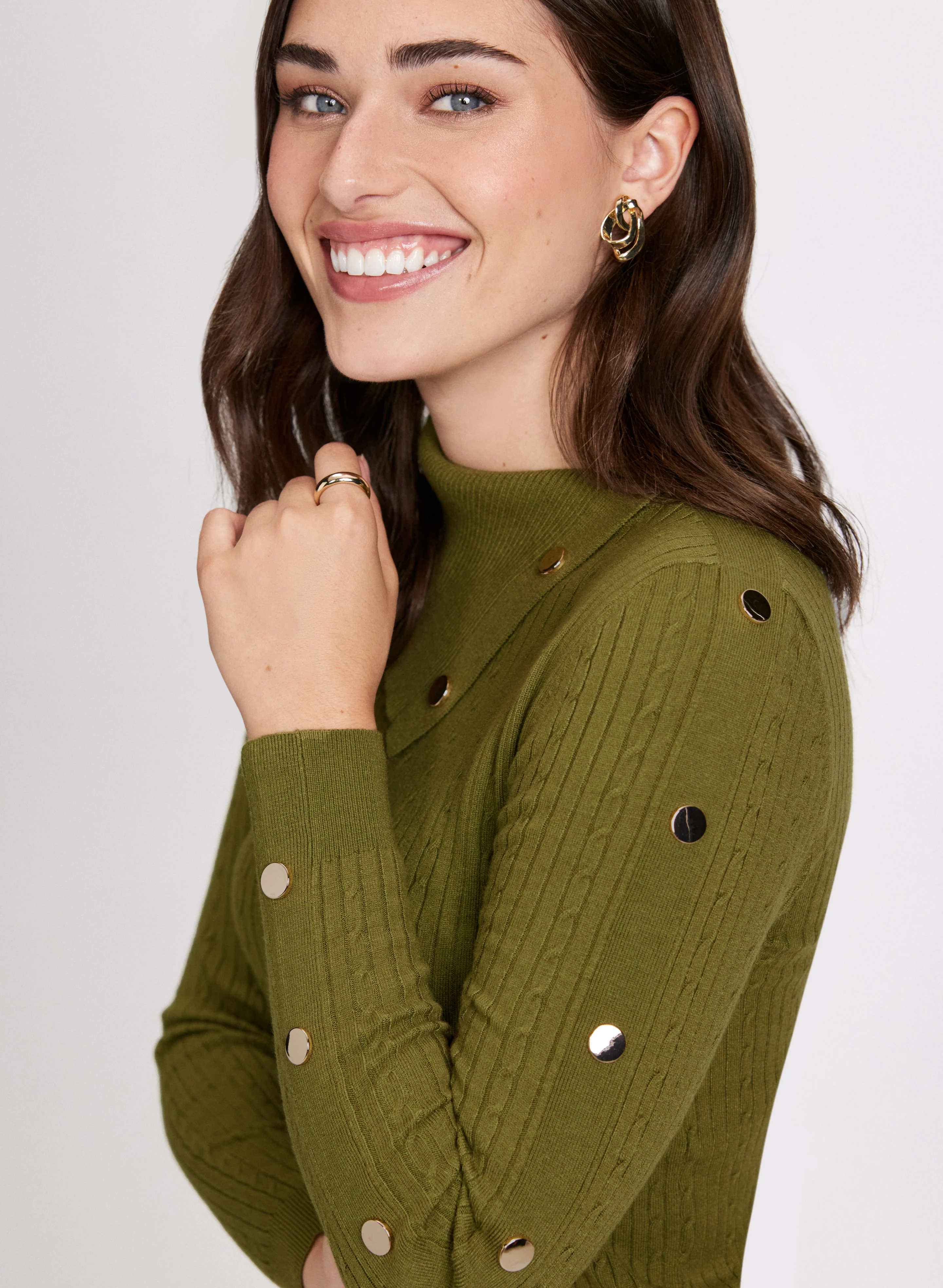 Cable Stitch Knit Sweater - Image 7