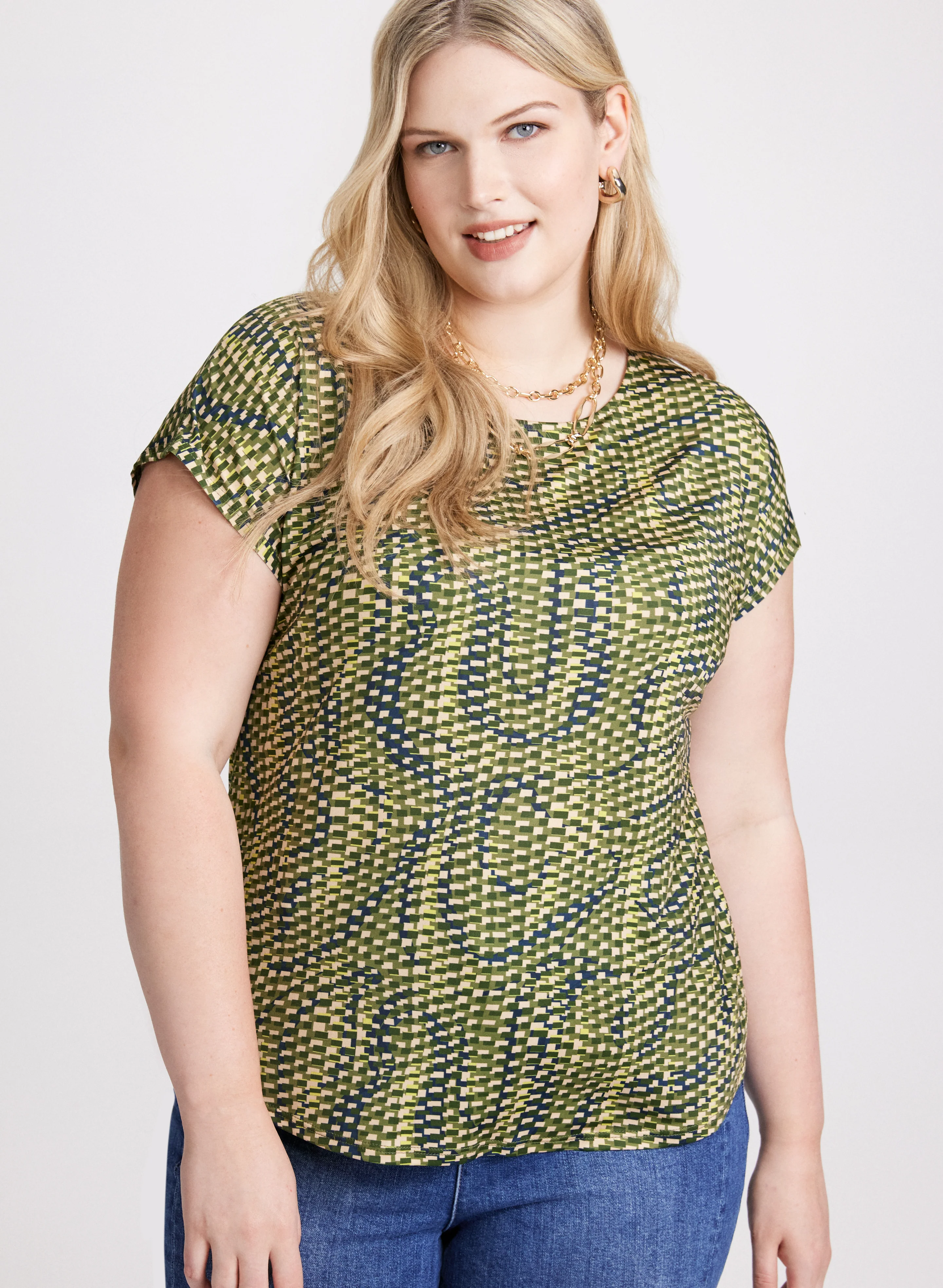 Cap Sleeve Print Top - Image 5