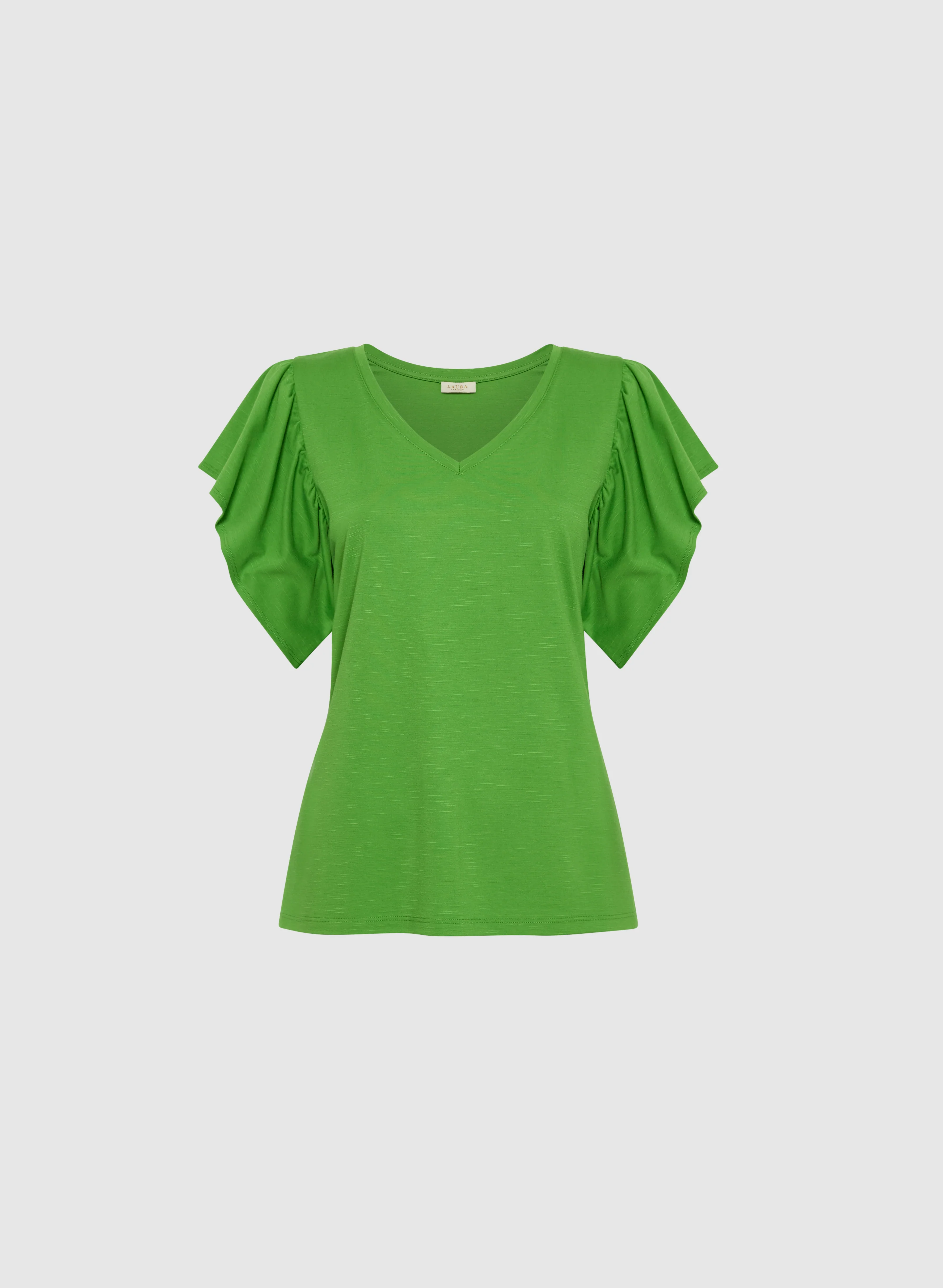 Cap Sleeve V-Neck Tee - Image 6