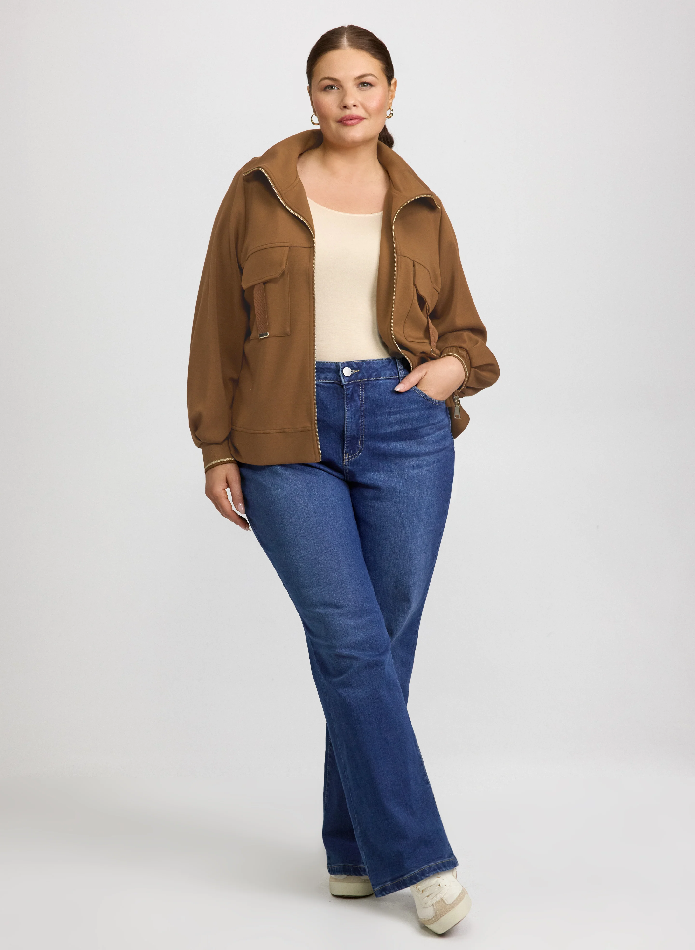 Cargo Pocket Jacket & Straight-Leg Jeans