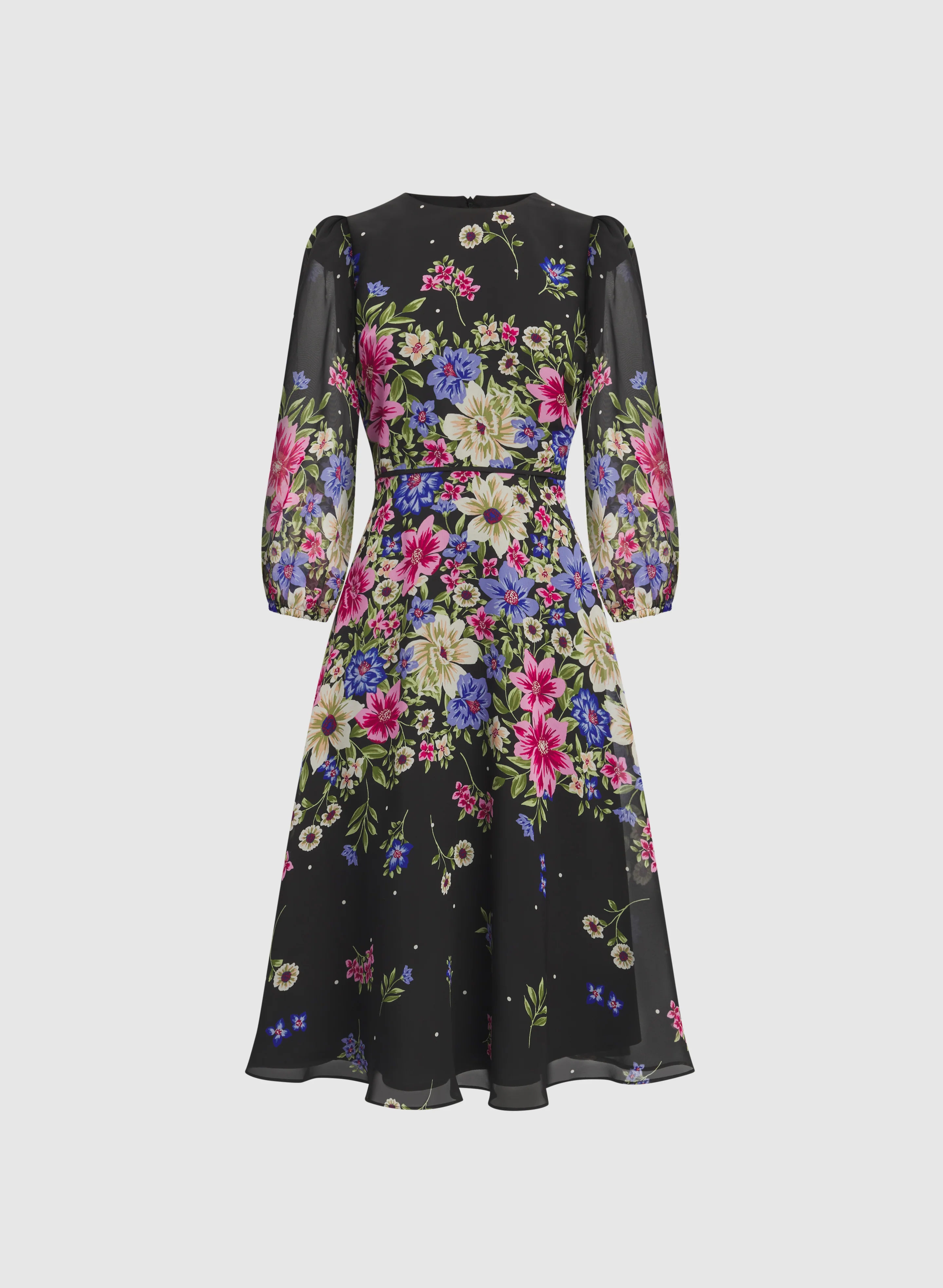 Cascade Floral Print Dress - Image 6