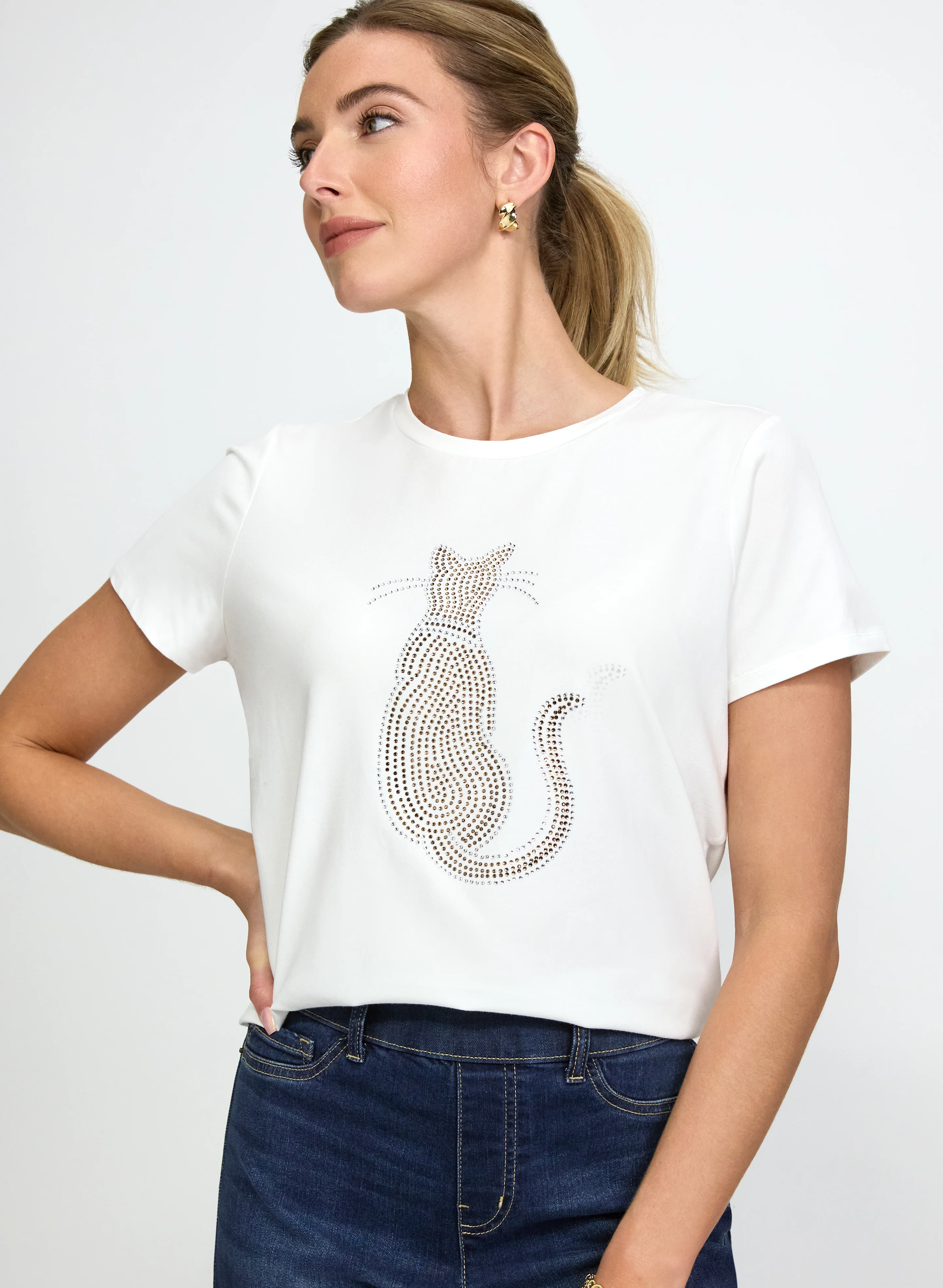 Cat Logo Modal-Blend T-Shirt