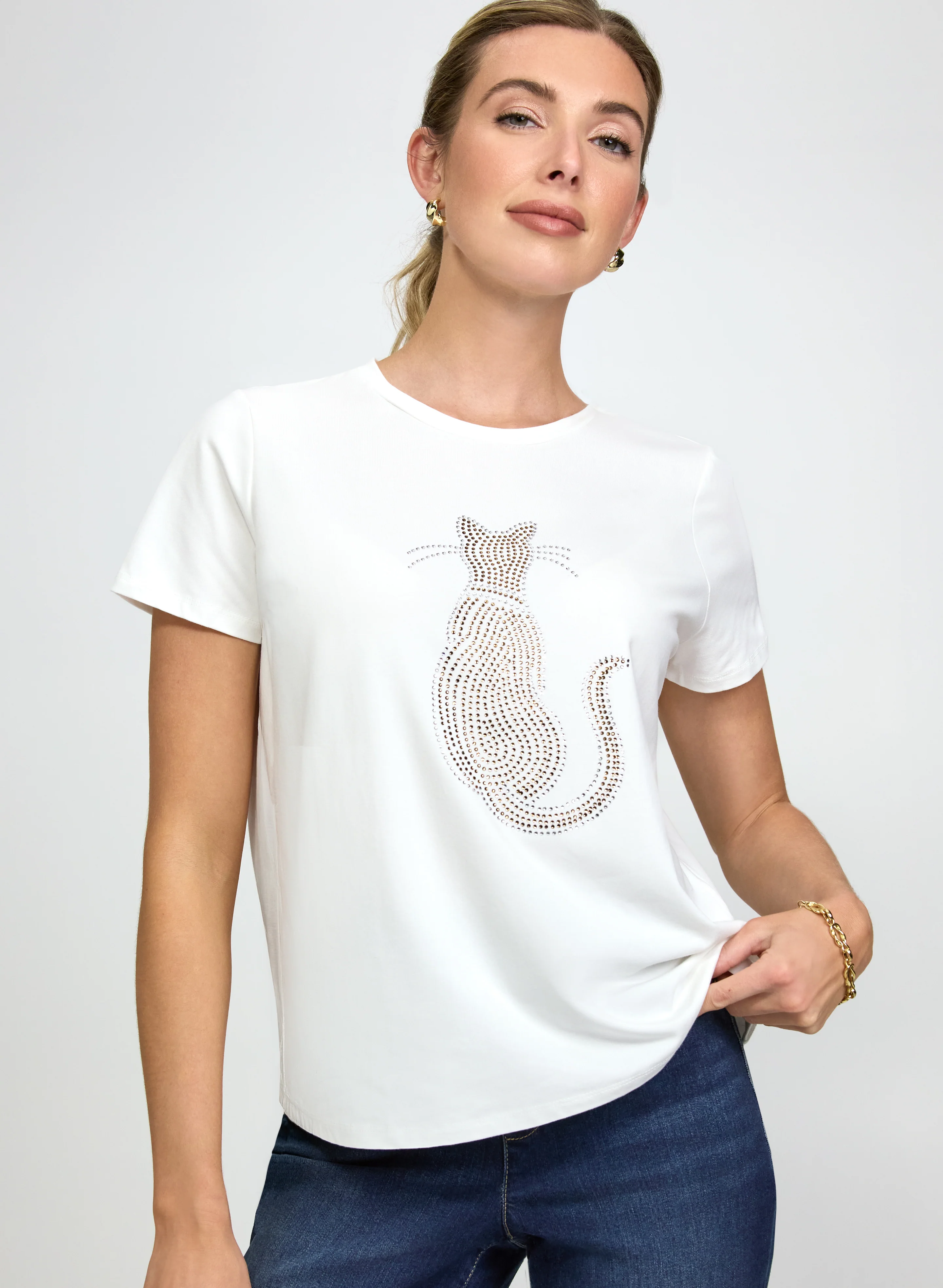 Cat Logo Modal-Blend T-Shirt - Image 5