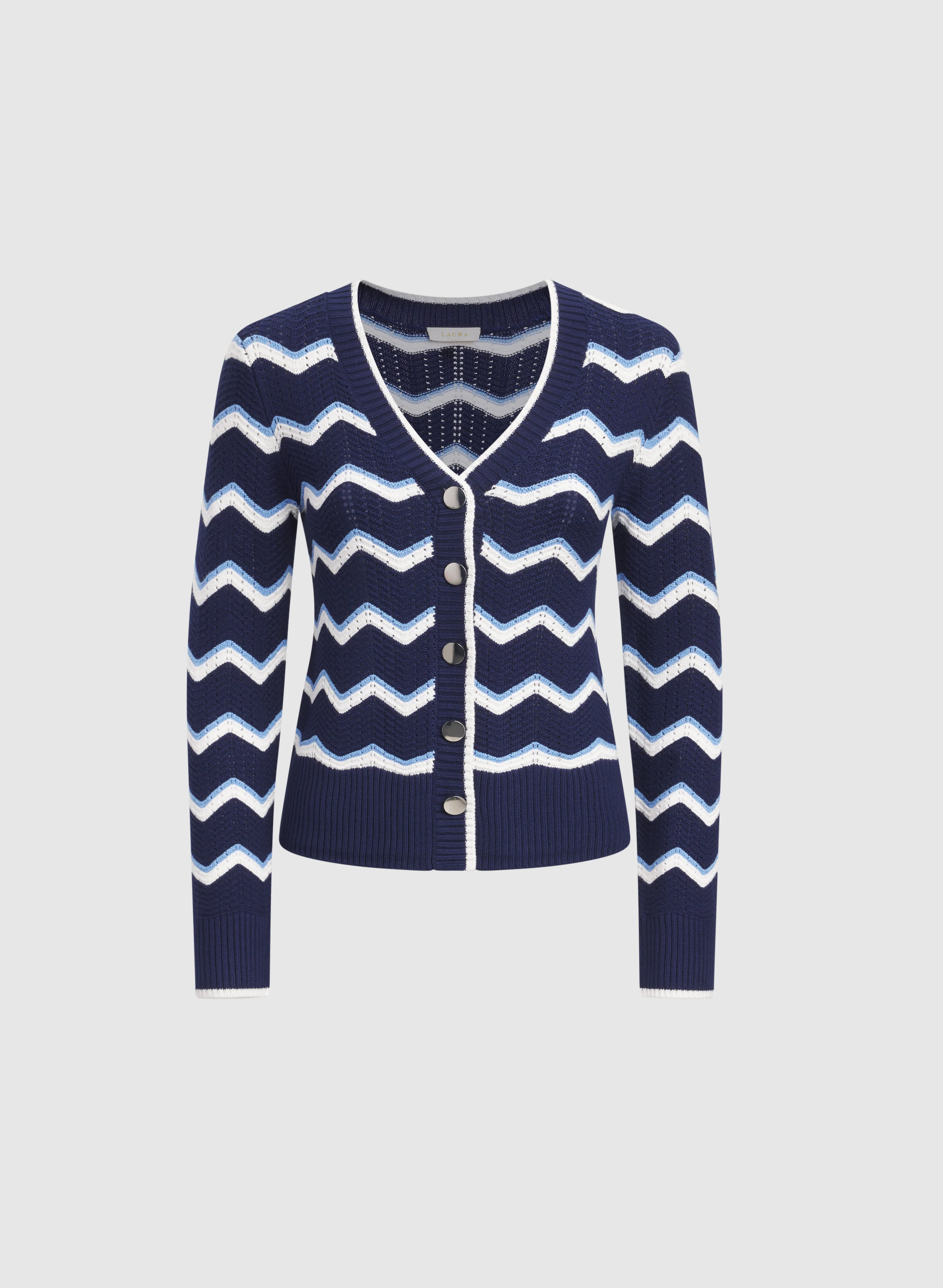 Chevron Stripe Cardigan - Image 5