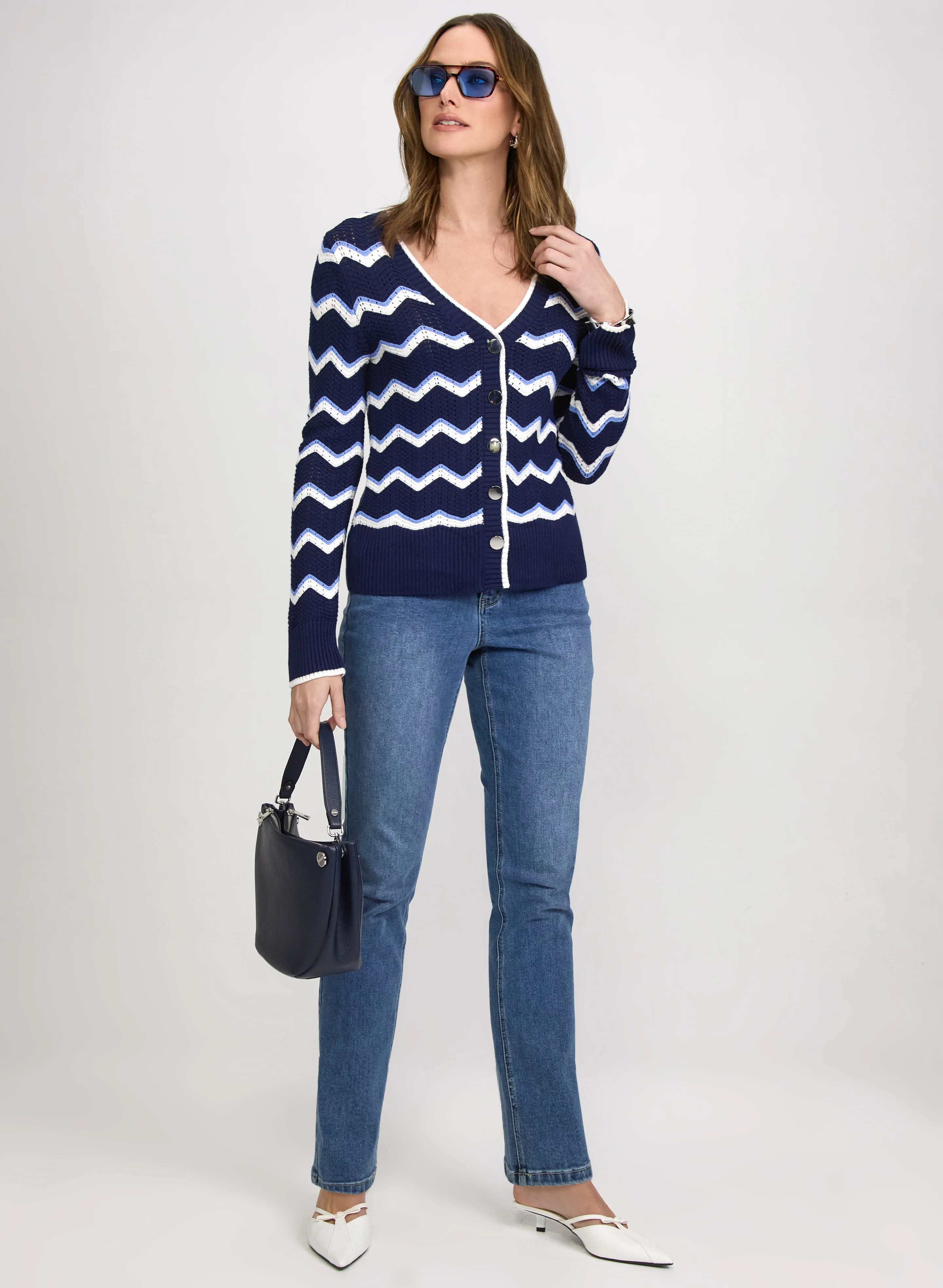 Chevron Stripe Cardigan - Image 7