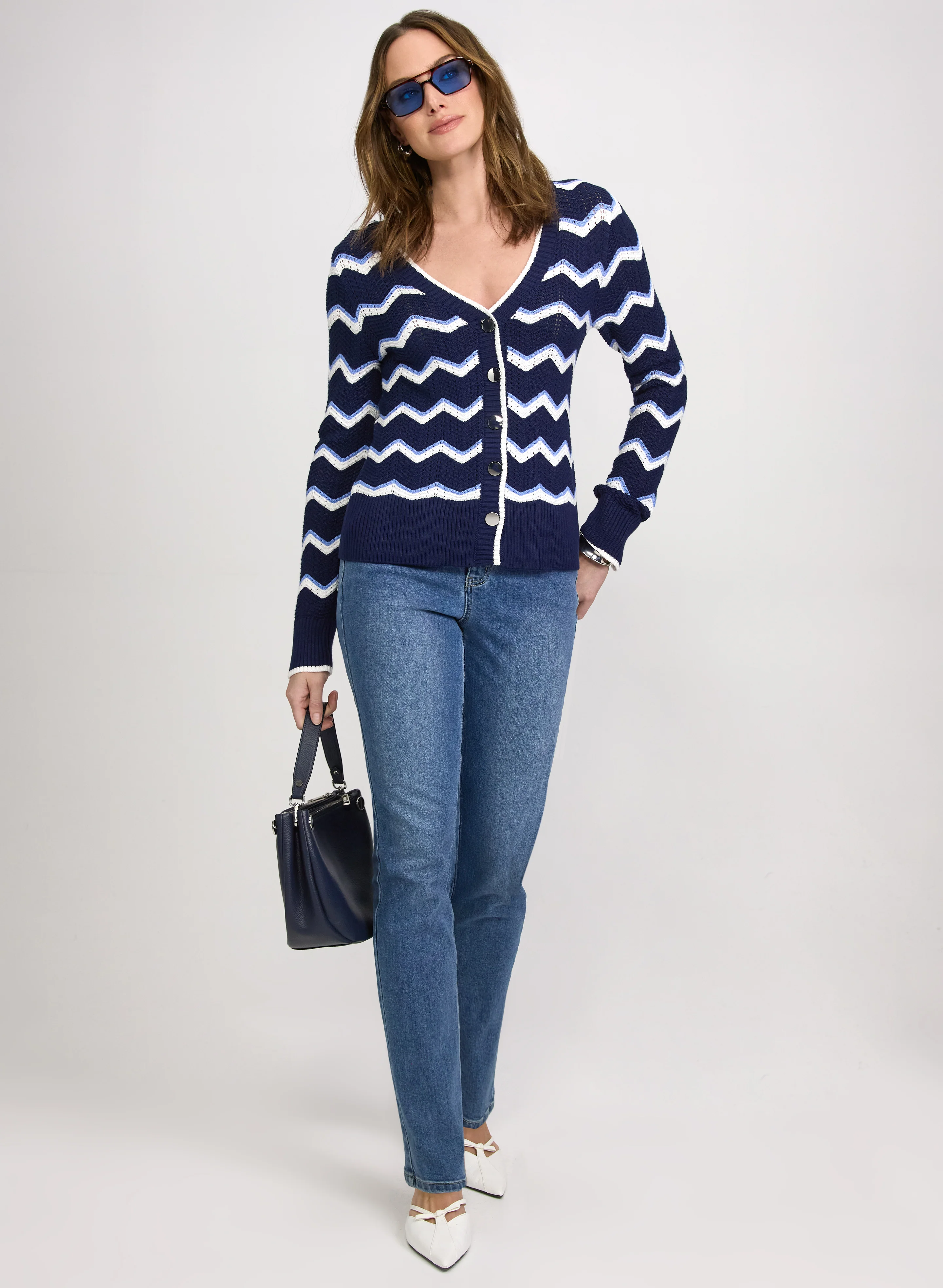 Chevron Stripe Cardigan - Image 9