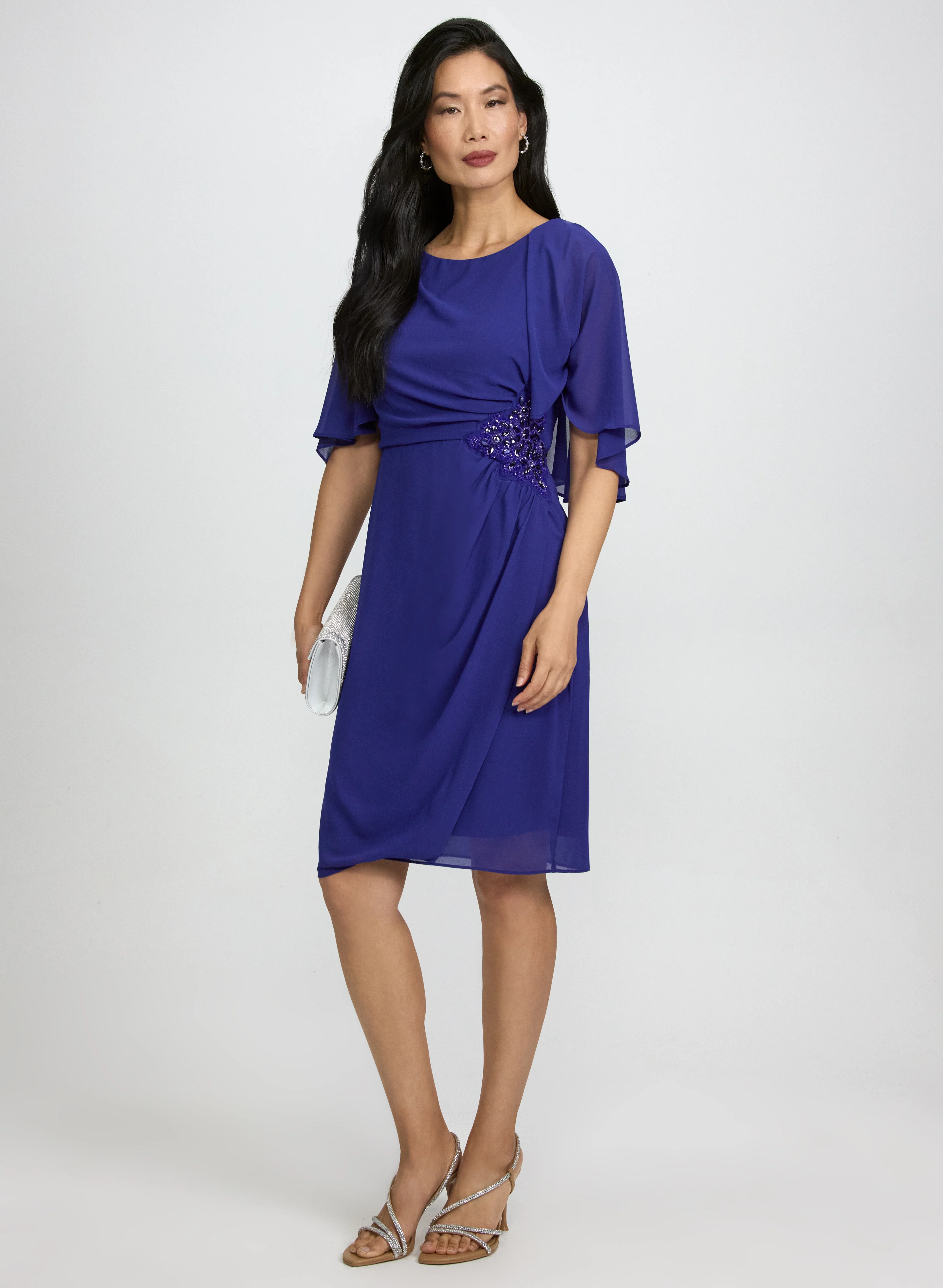Chiffon Capelet Dress - Image 5