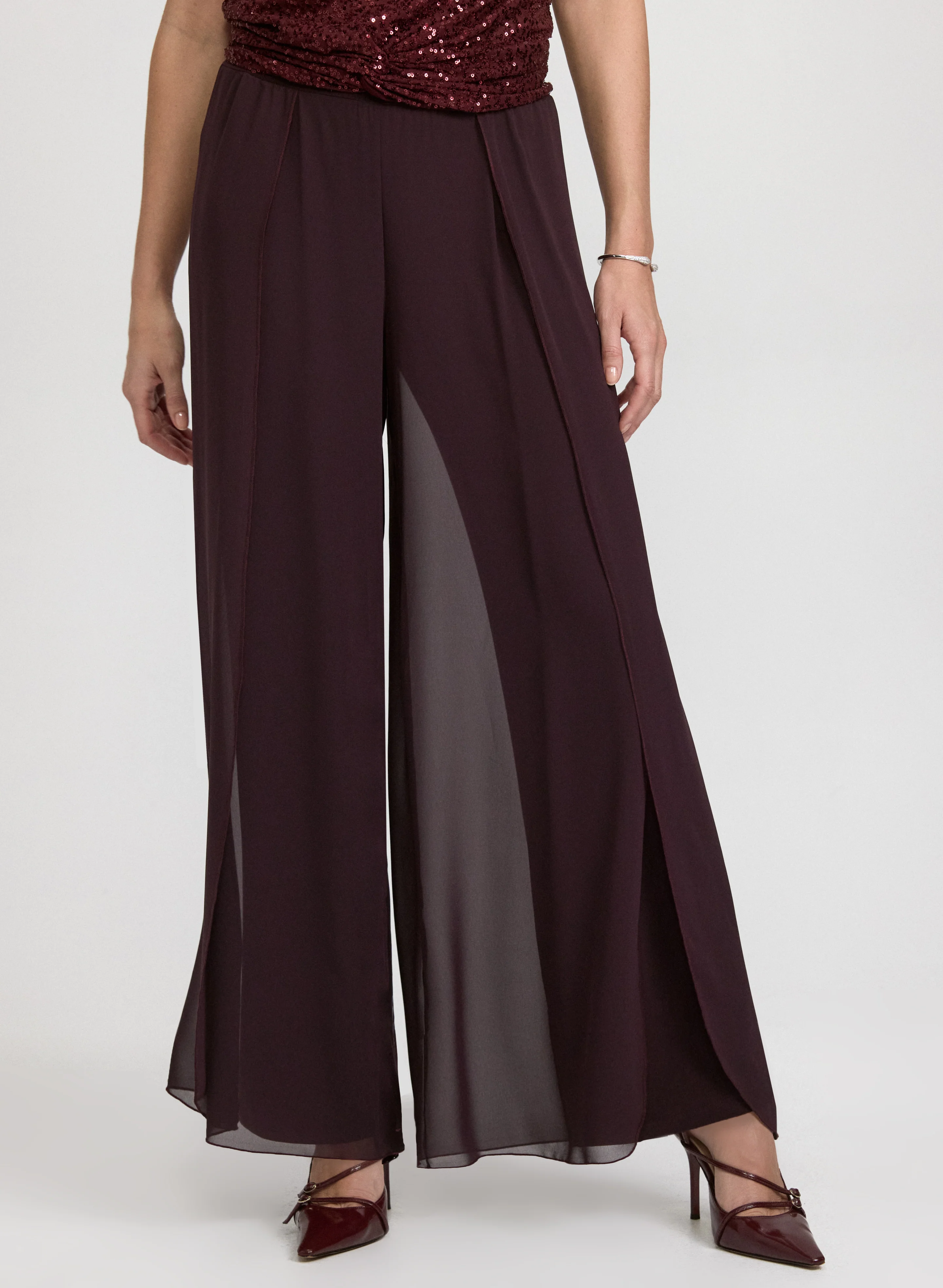 Chiffon Overlay Pants