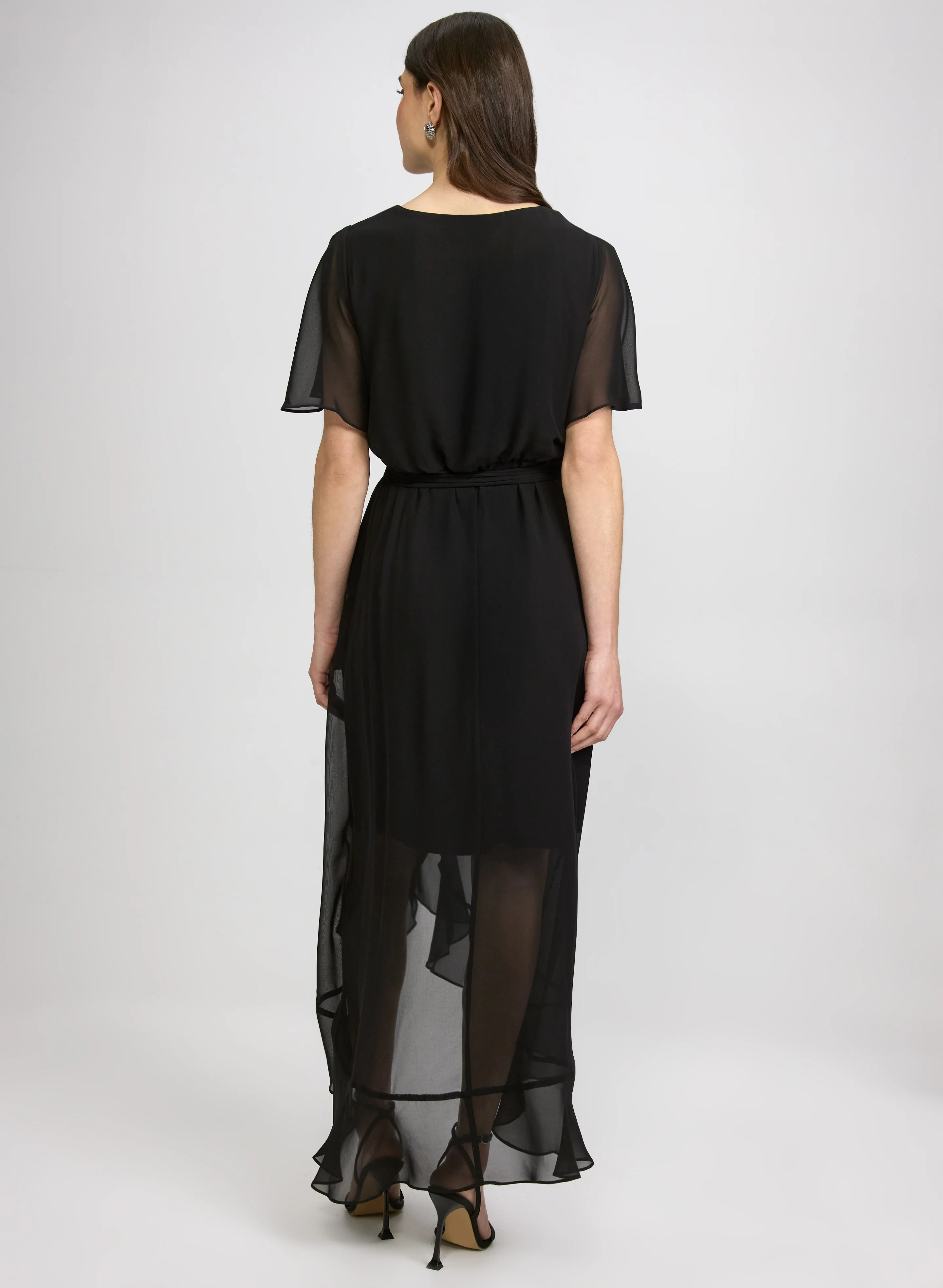 Chiffon Wrap-Style Dress - Image 4