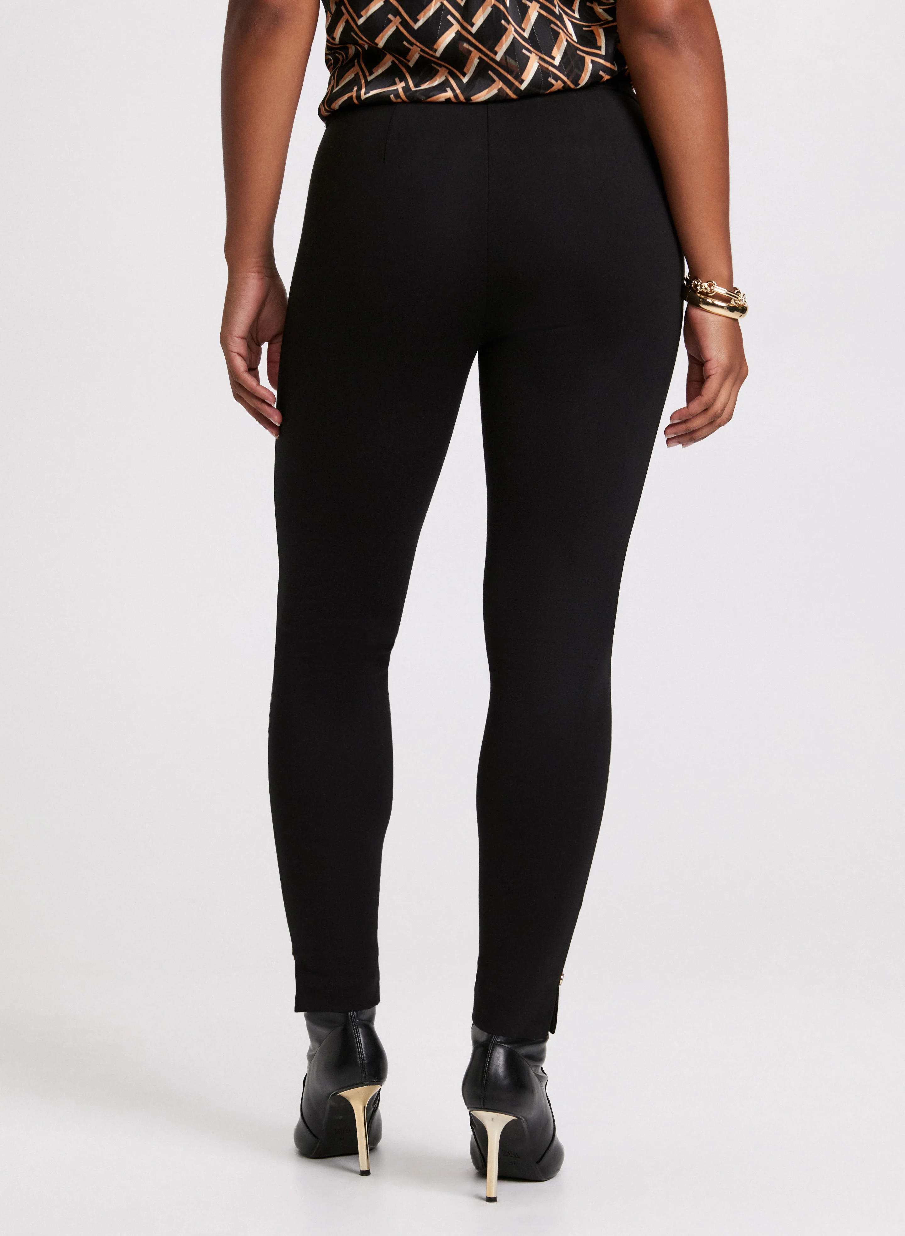 Chloe Enamel Button Hem Leggings - Regular - Image 2
