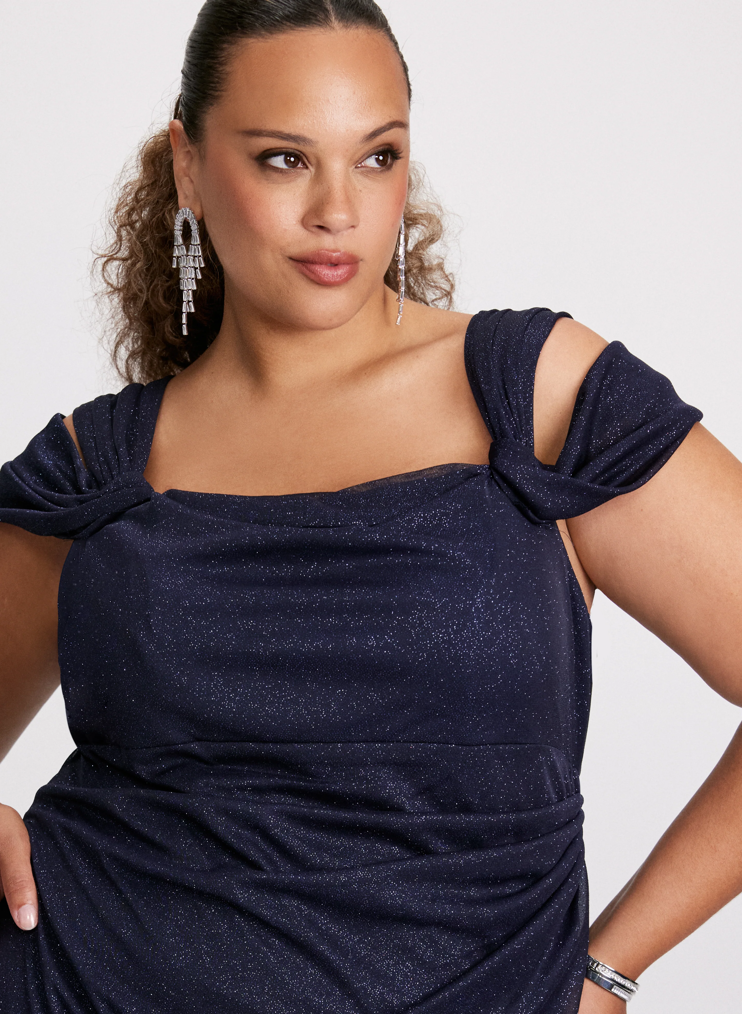 Cold Shoulder Empire Waist Dress - Image 5
