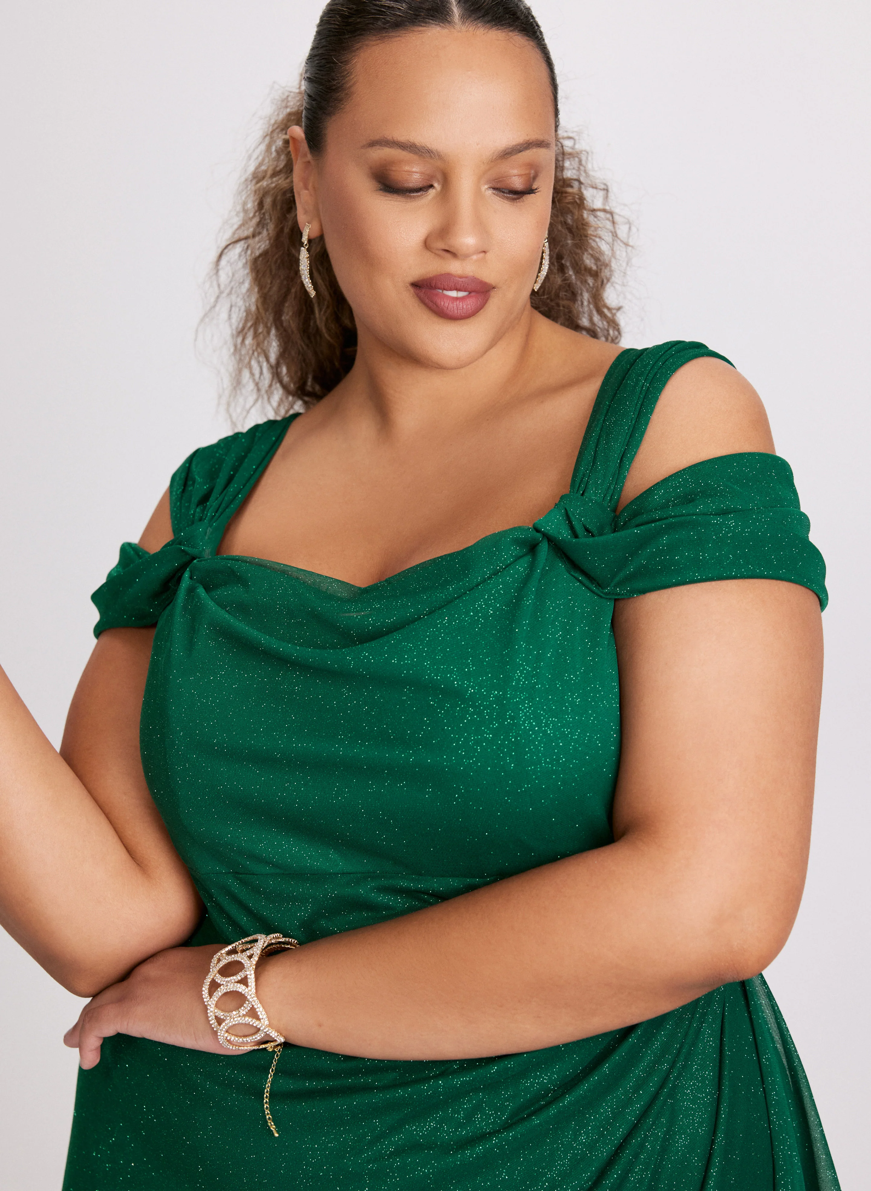 Cold Shoulder Empire Waist Dress - Image 3