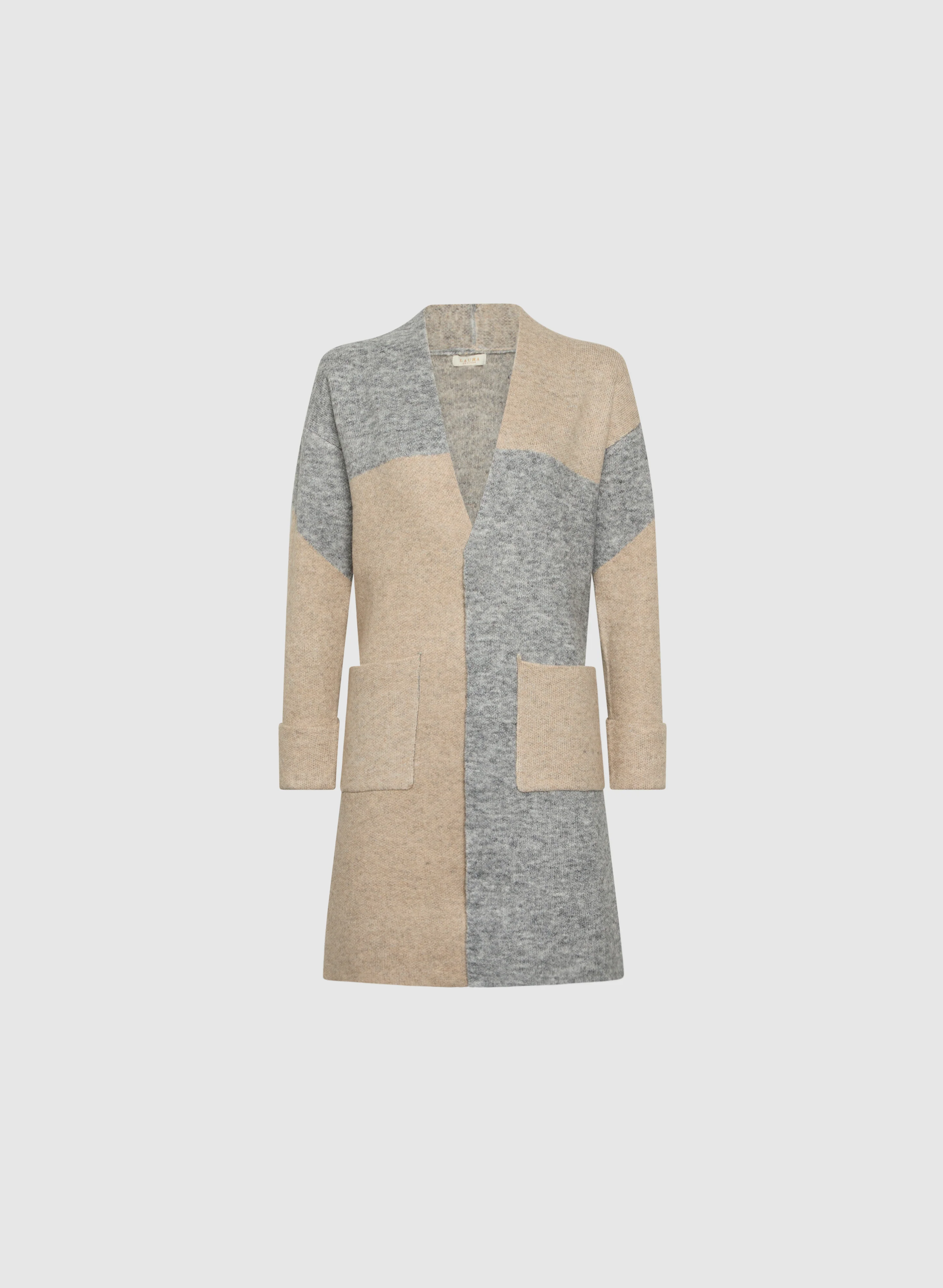 Colour Block Open-Front Cardigan - Image 6