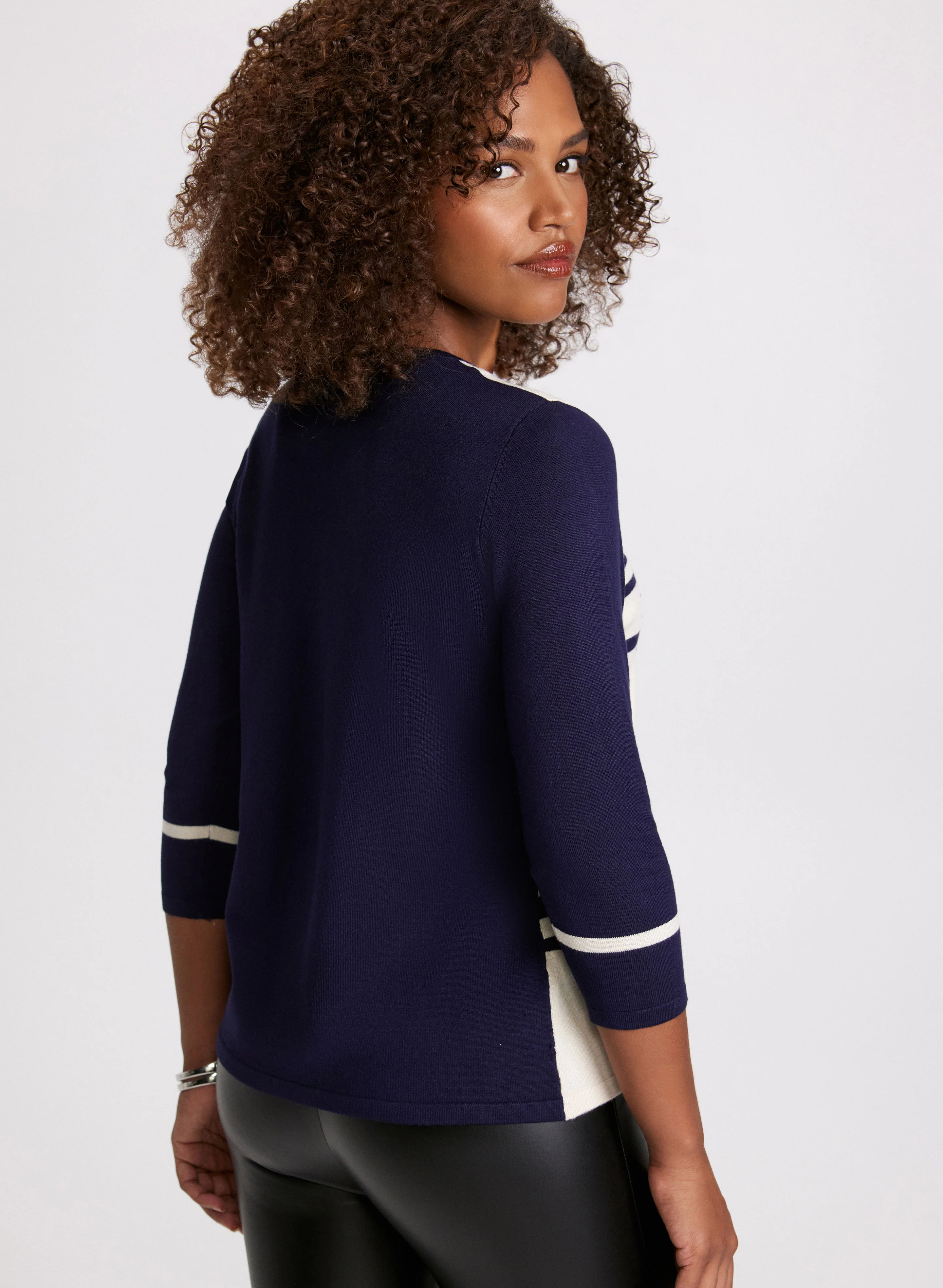 Colour Block Stone Embellished Sweater - Image 4
