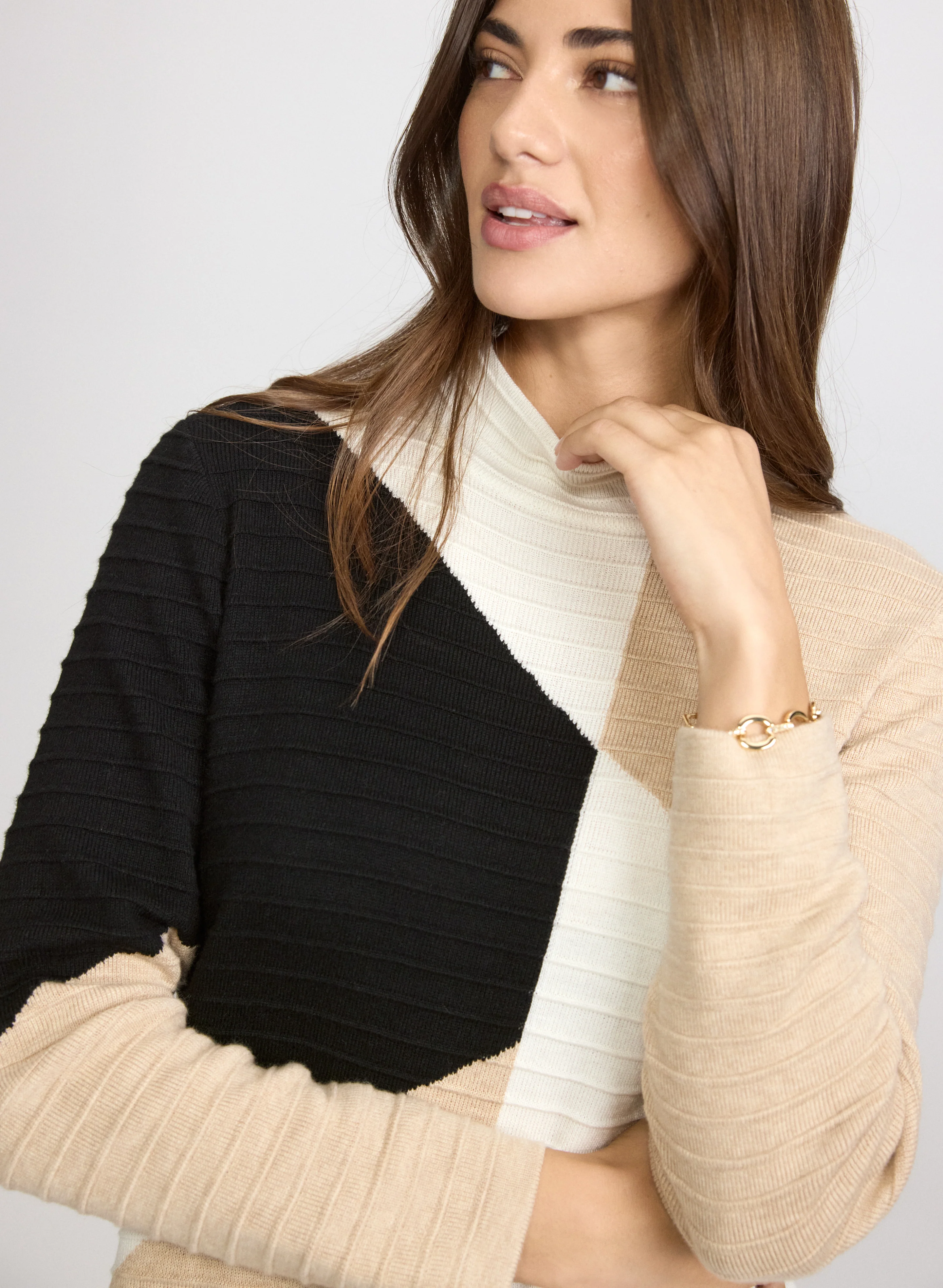 Colour Block Sweater Dress - Image 3