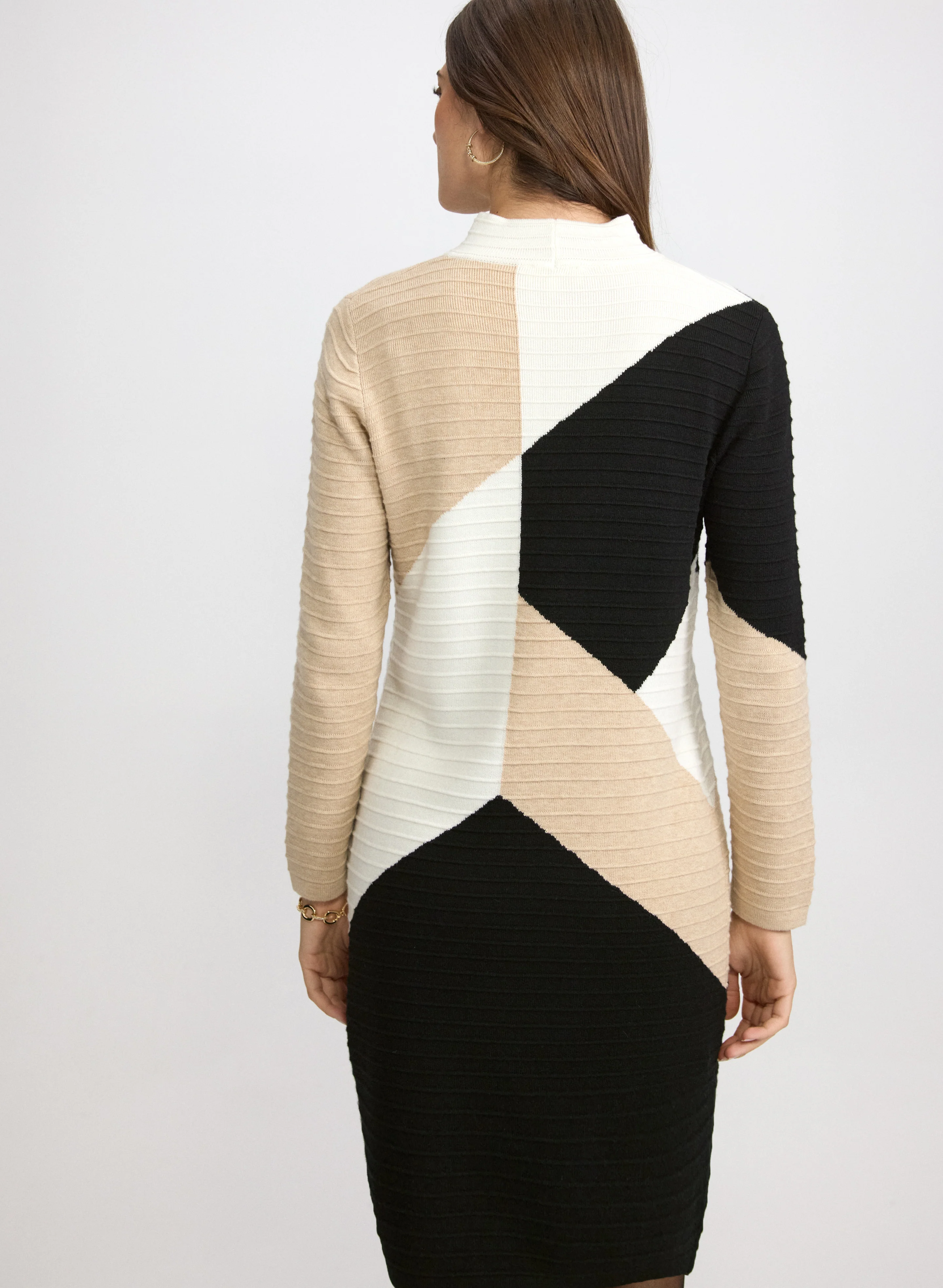 Colour Block Sweater Dress - Image 4