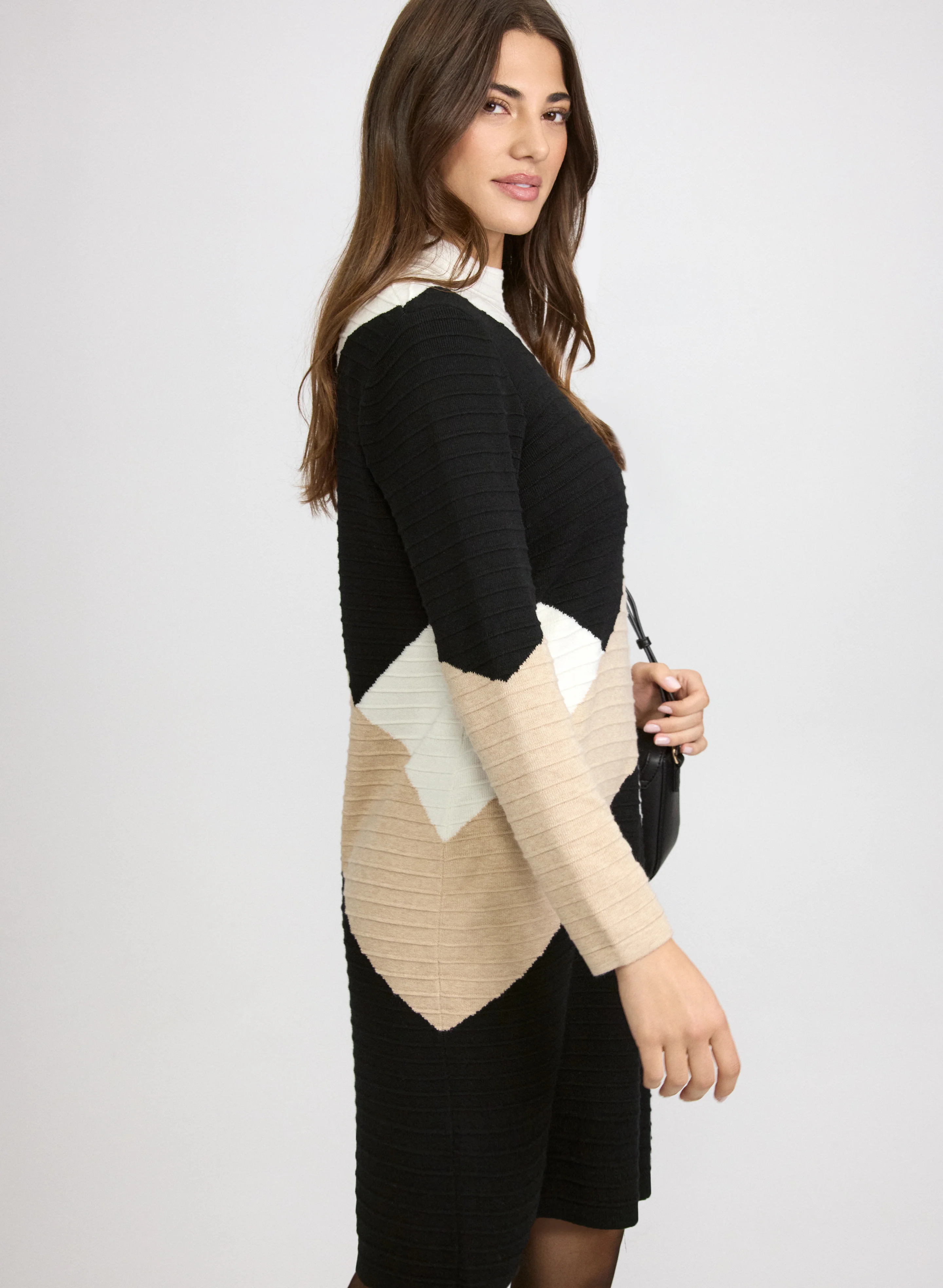 Colour Block Sweater Dress - Image 7
