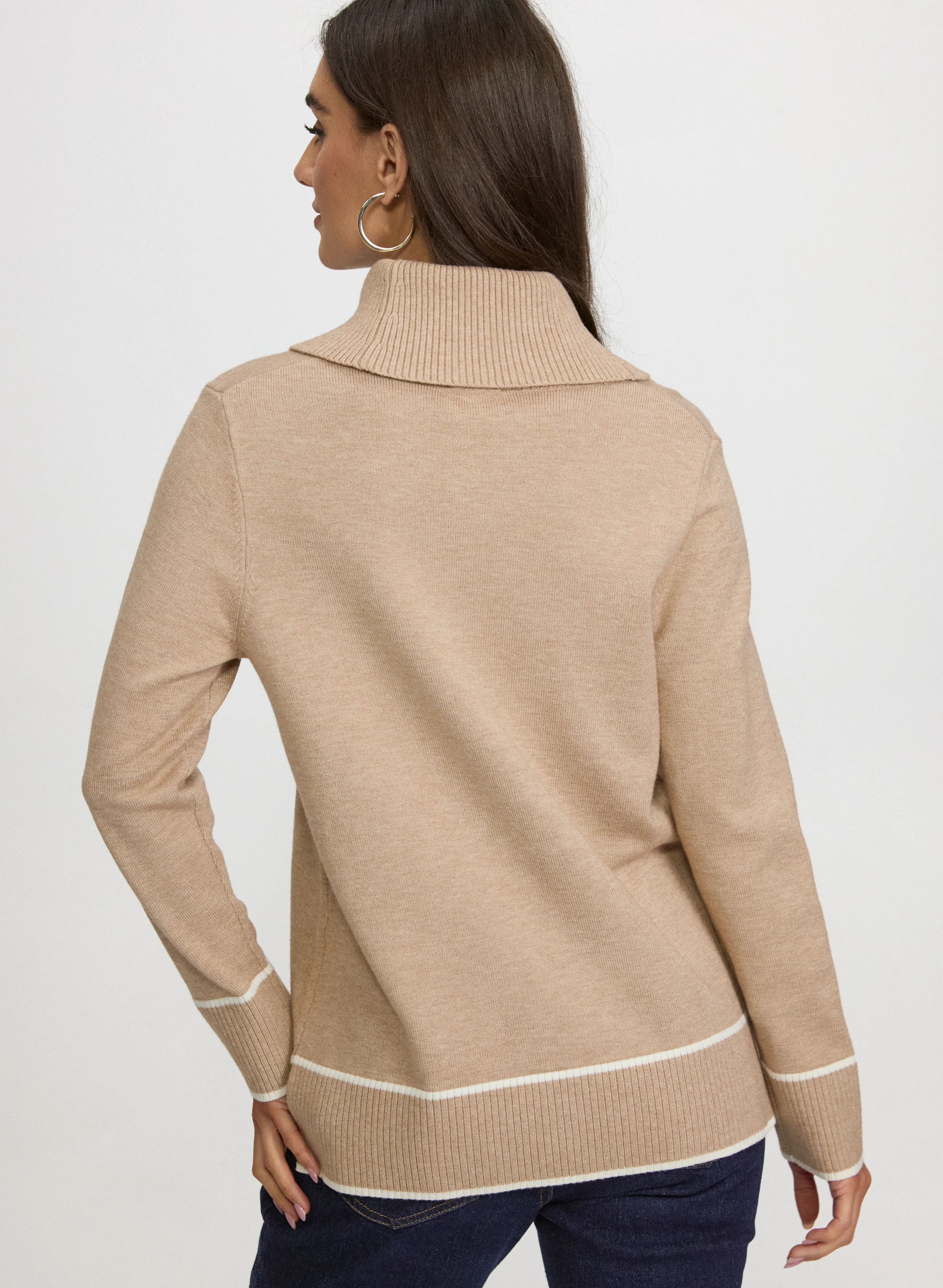 Contrast Cowl Neck Sweater - Image 4