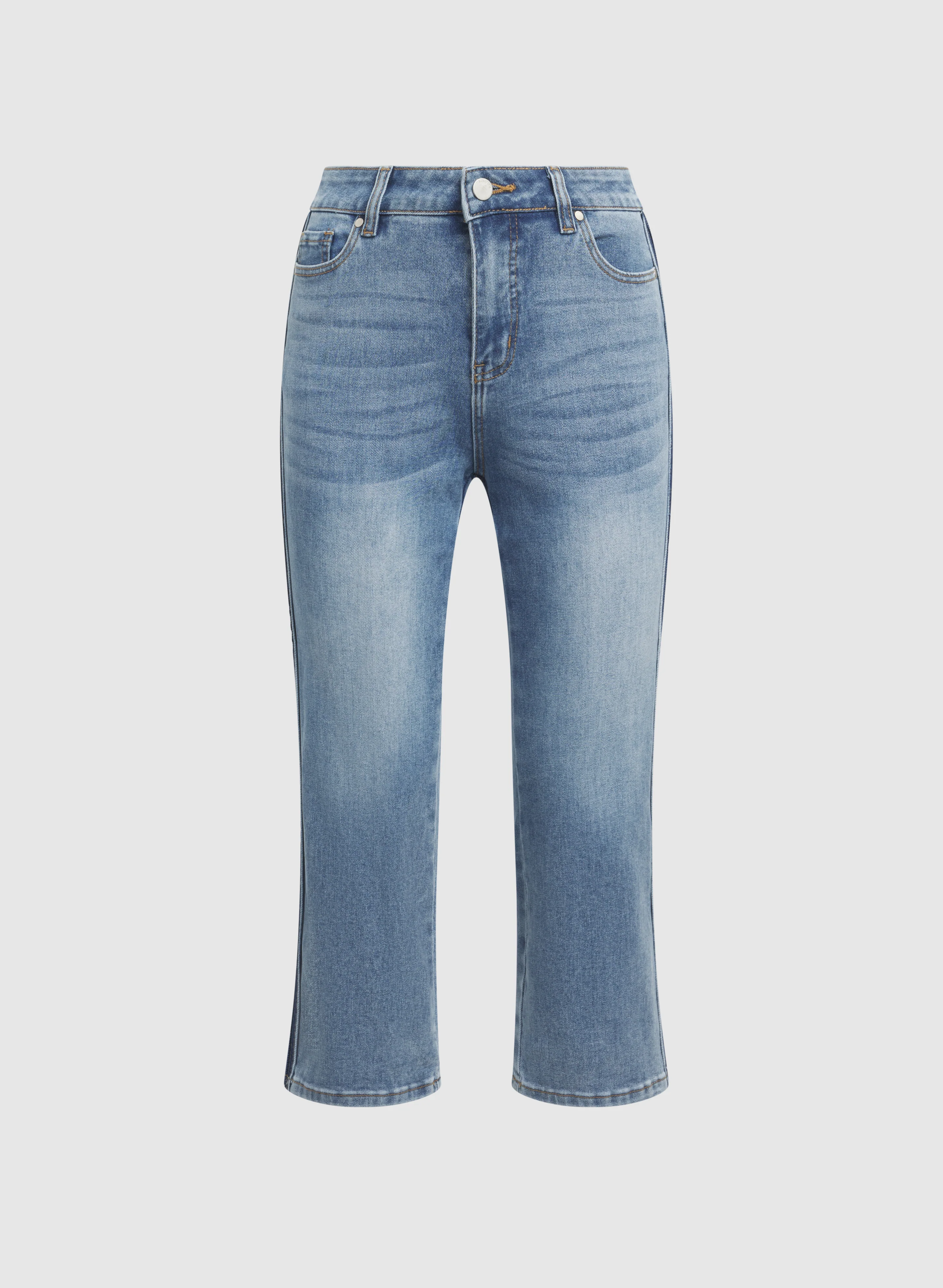 Contrast Denim Capris - Image 6