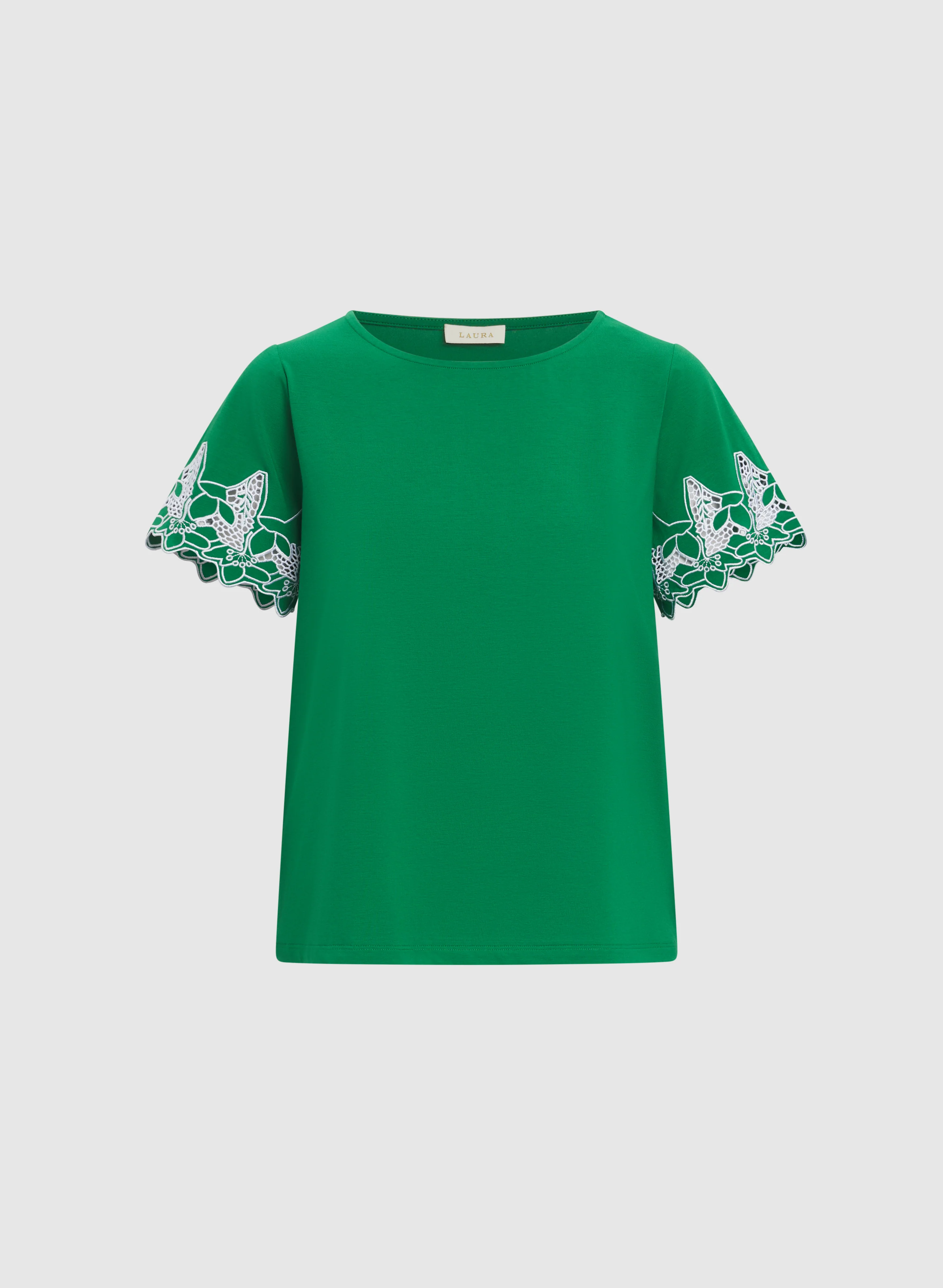 Contrast Embroidered Detail T-Shirt - Image 6