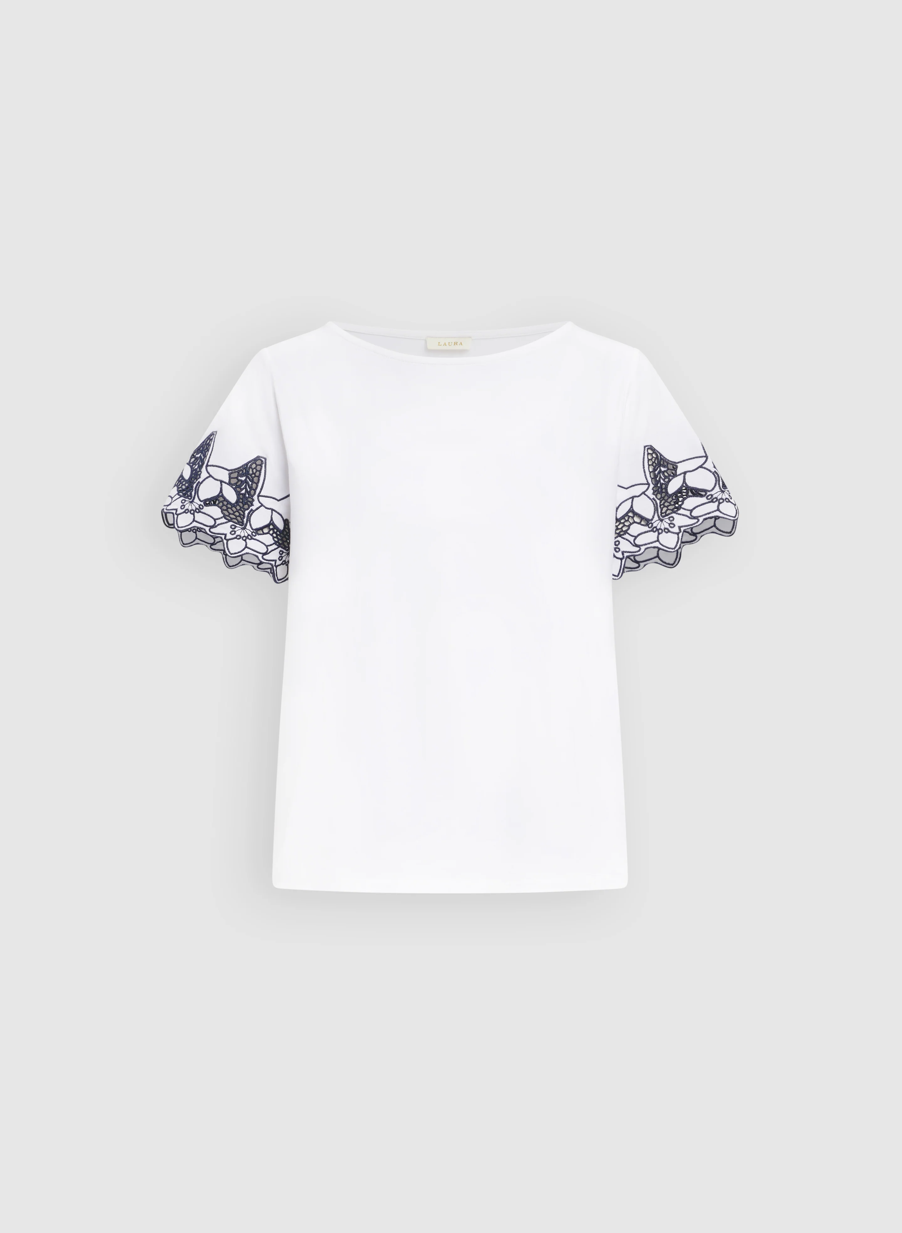 Contrast Embroidered Detail T-Shirt - Image 6
