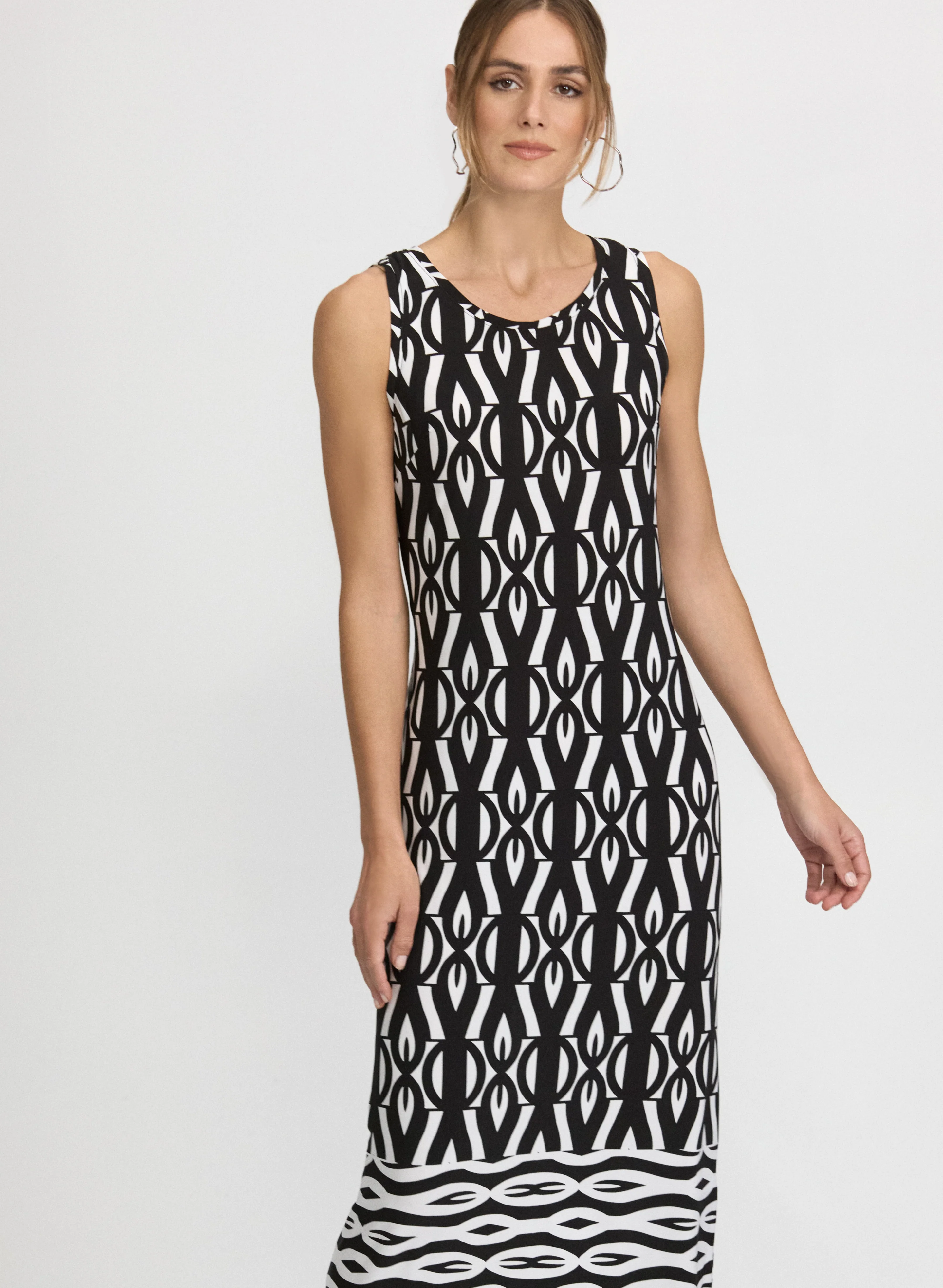 Contrast Geometric Print Dress - Image 3