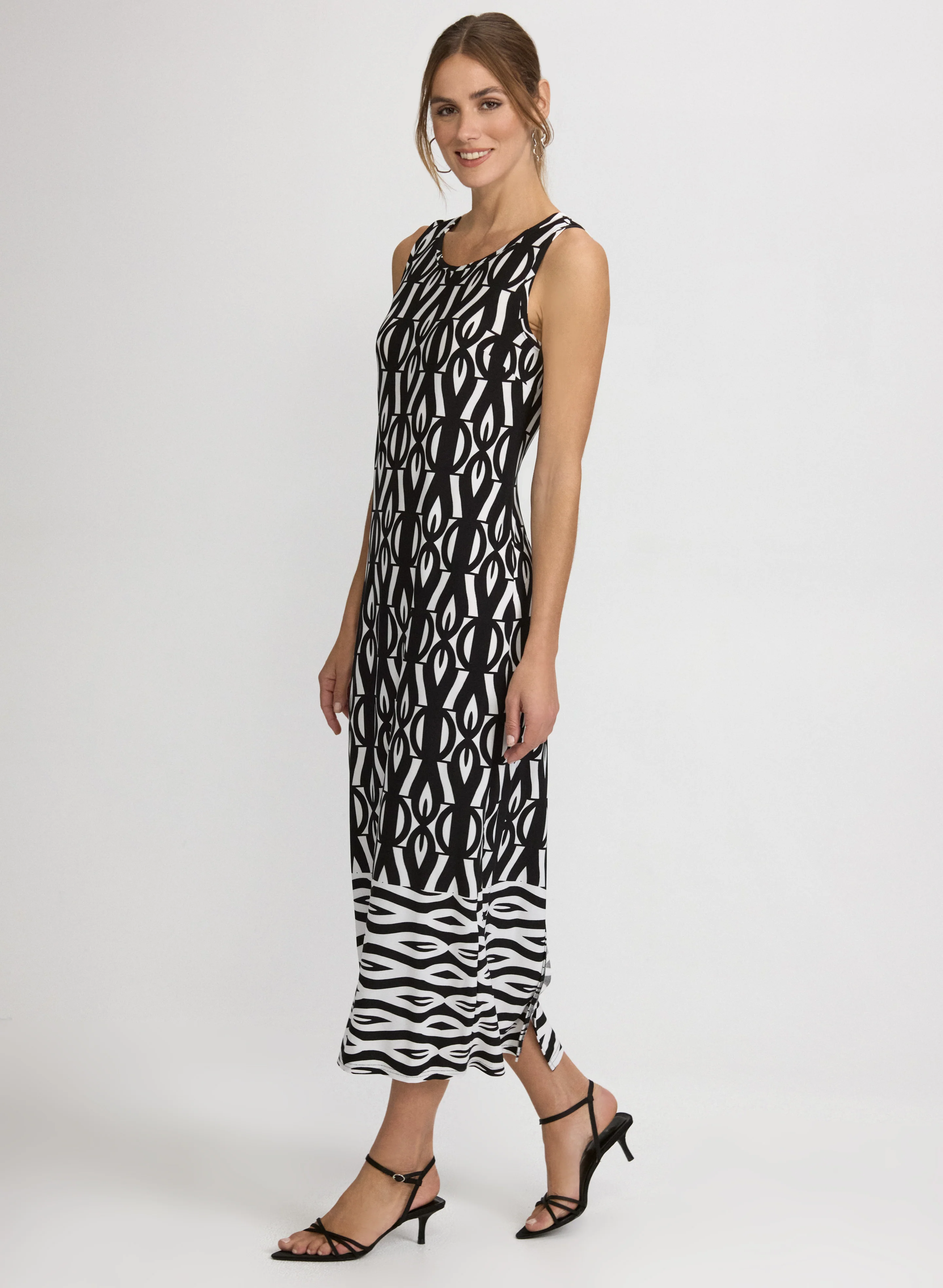 Contrast Geometric Print Dress - Image 3