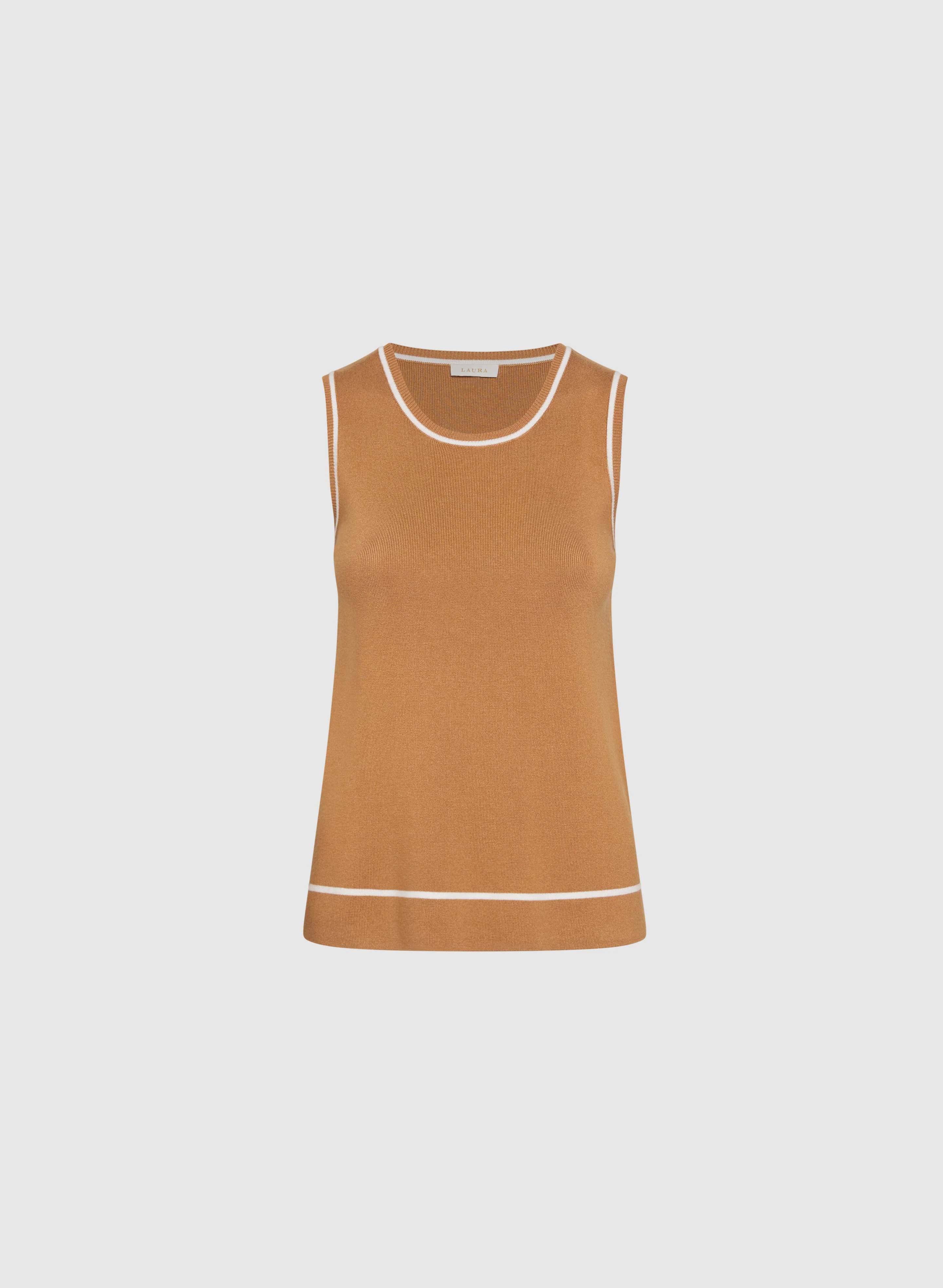 Contrast Trim Knit Tank Top - Image 7