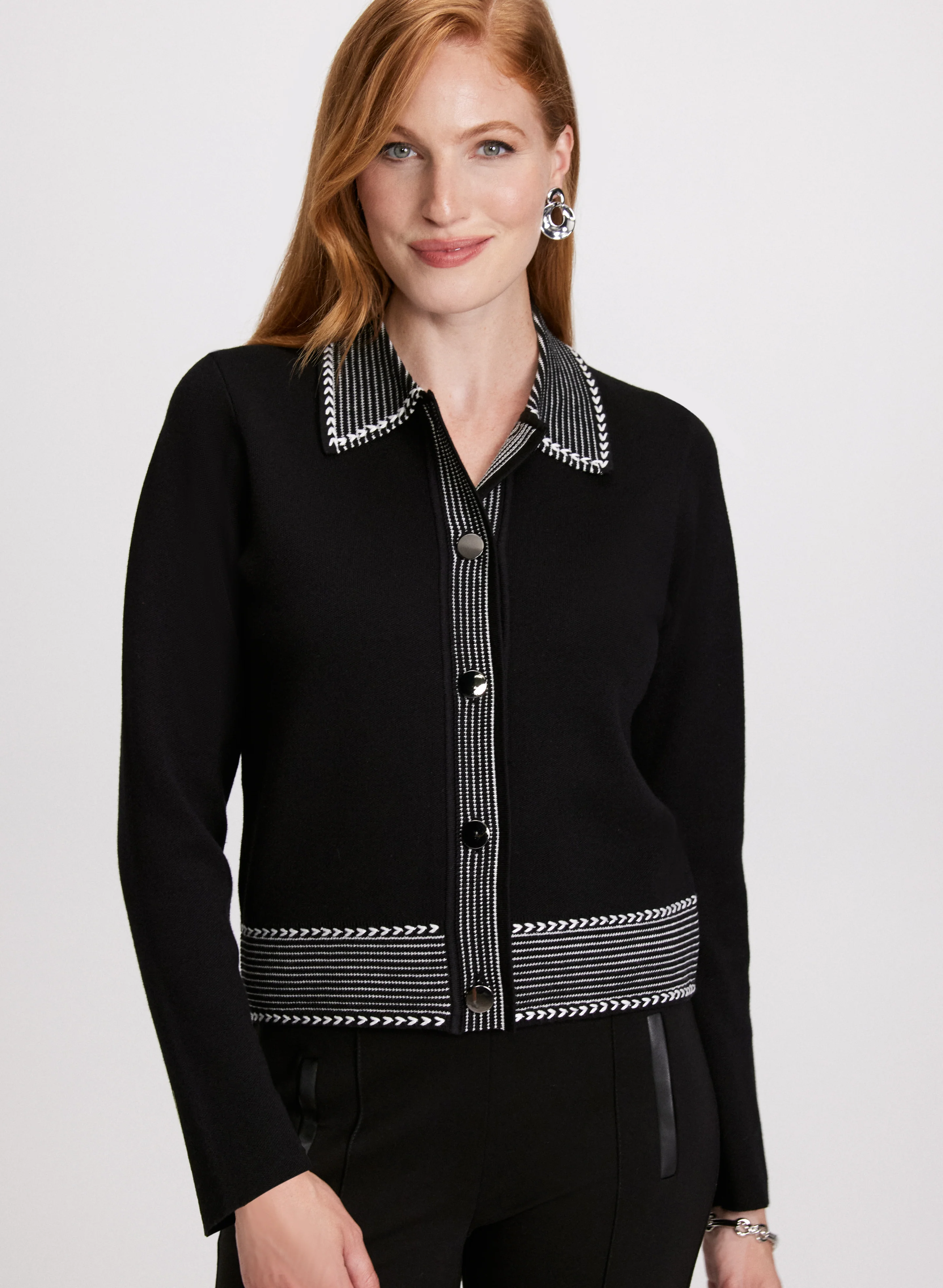 Contrast Trim Polo Sweater - Image 2