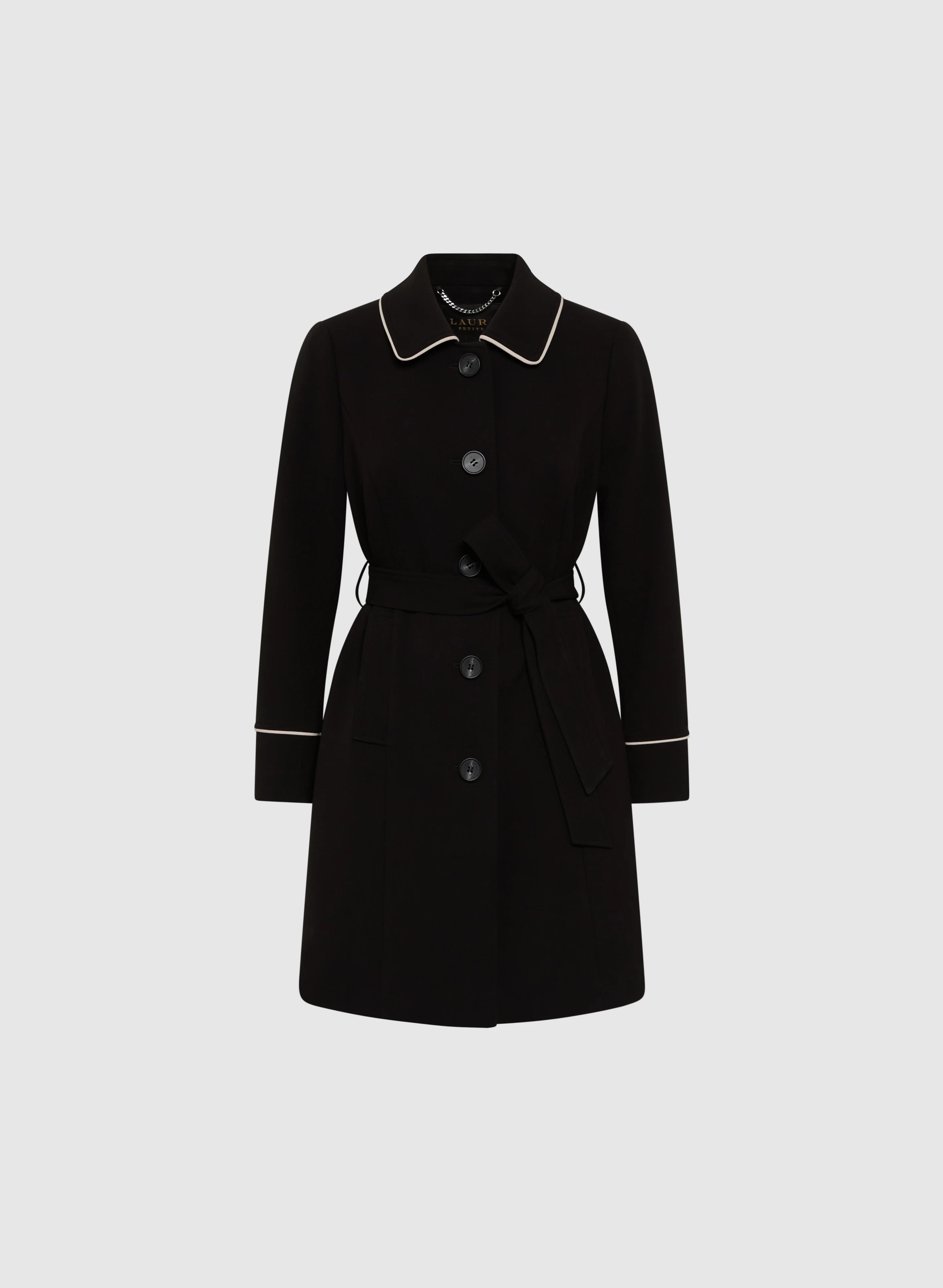 Contrasting Trim Tricotine Coat - Image 6