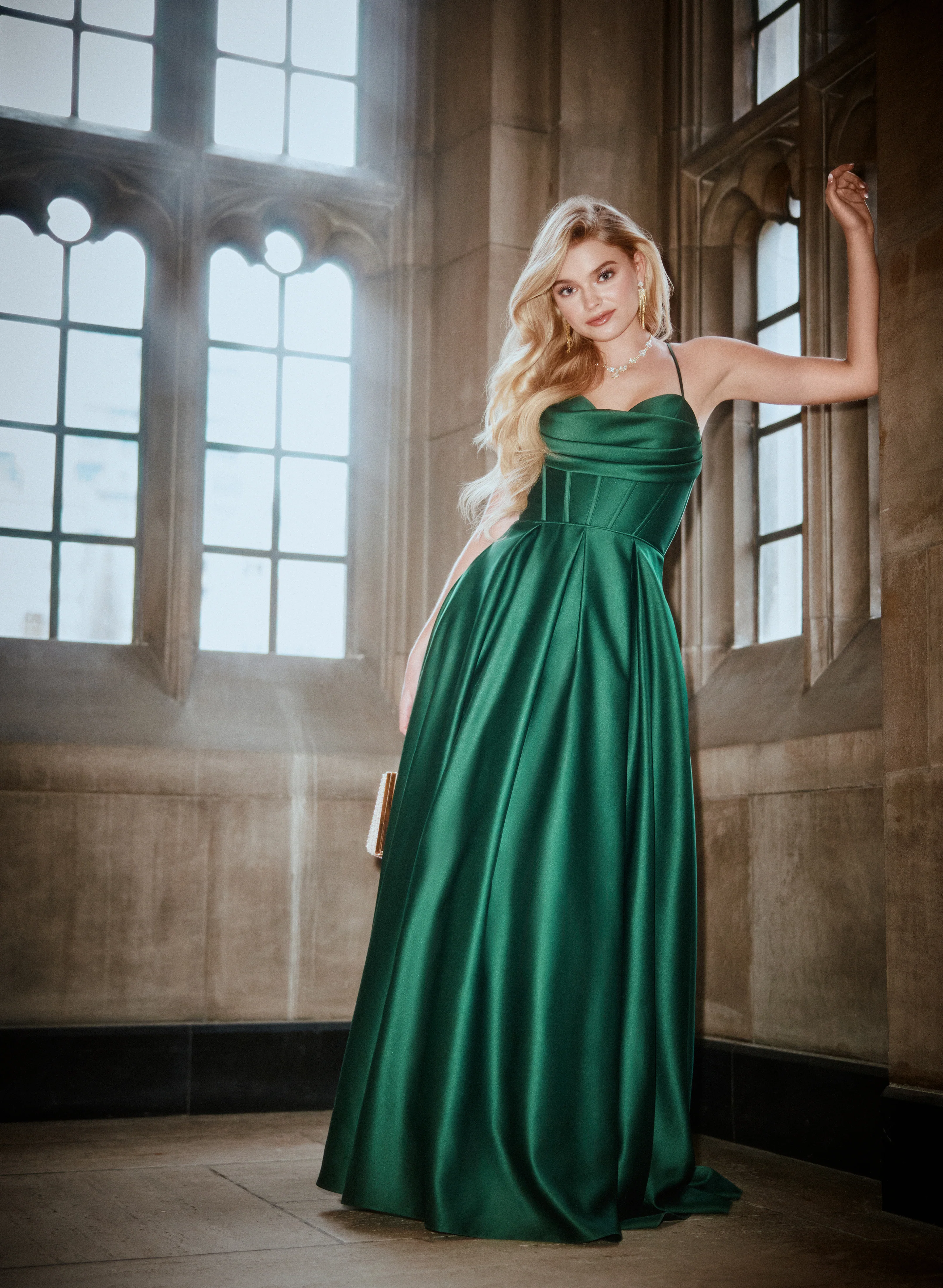 Corset-Style Satin Gown - Image 2