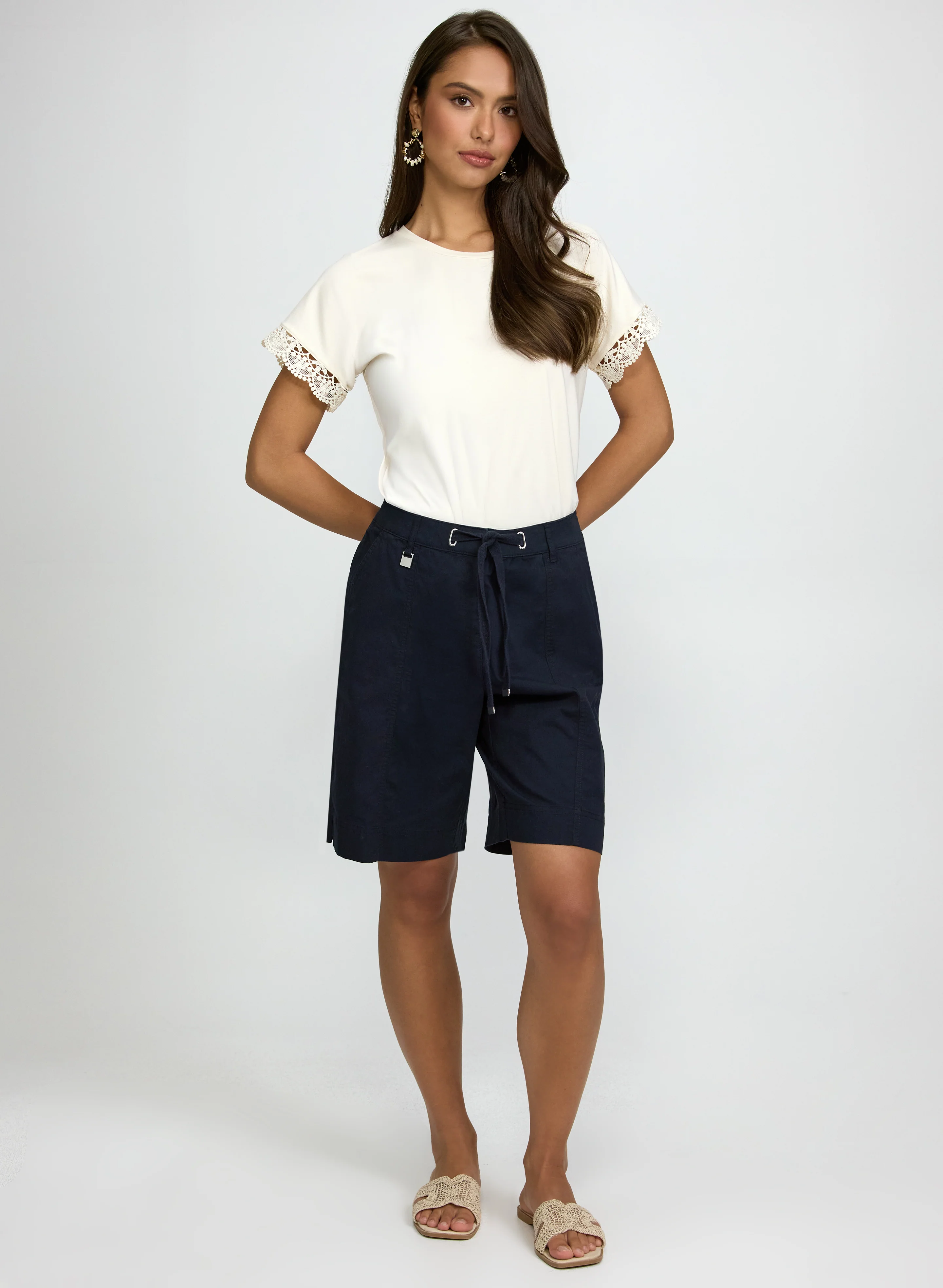 Cotton-Blend Drawstring Shorts - Image 3