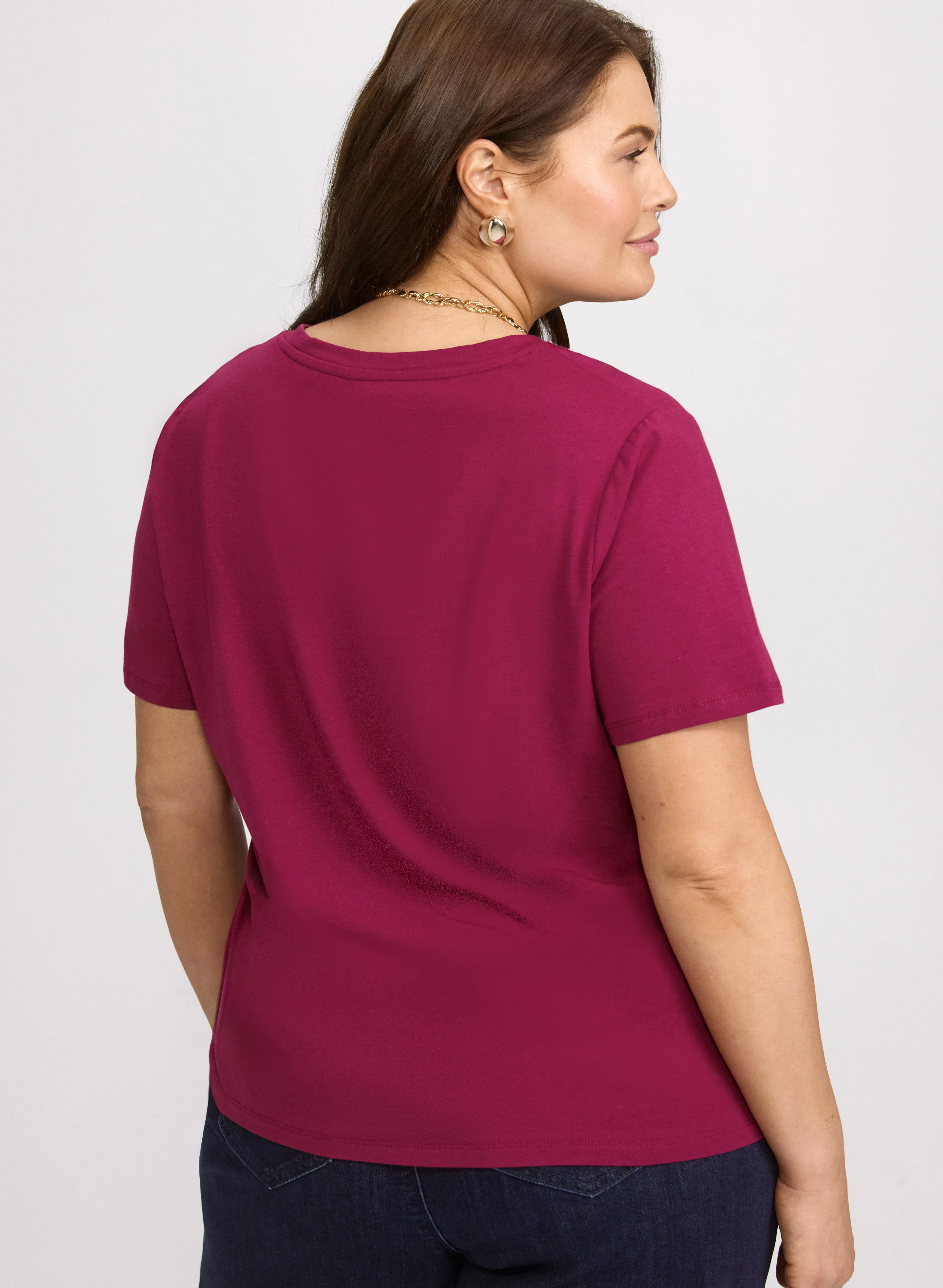 Cotton-Blend V-Neck T-Shirt - Image 4