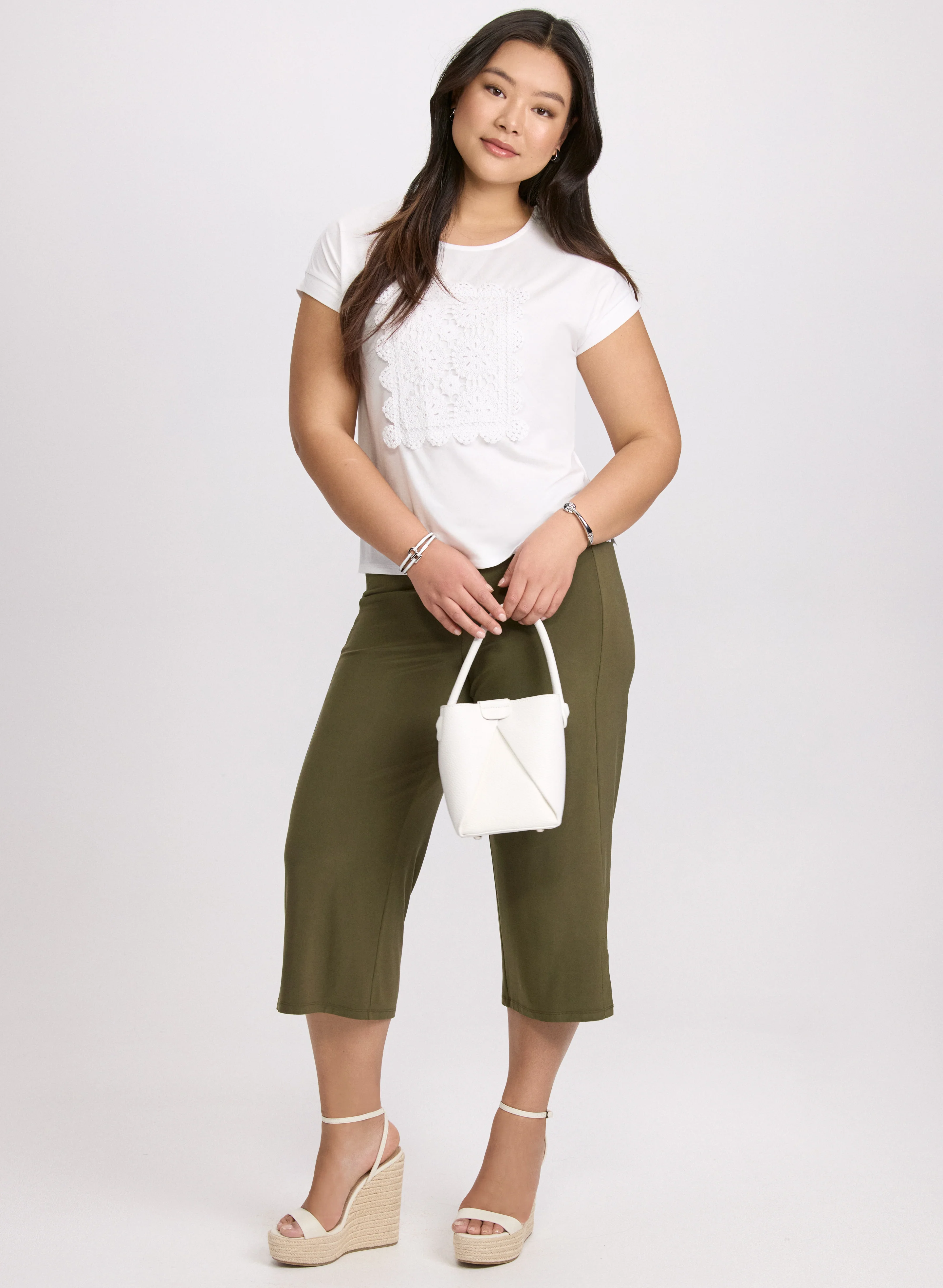 Cotton Crochet Applique T-Shirt - Image 3