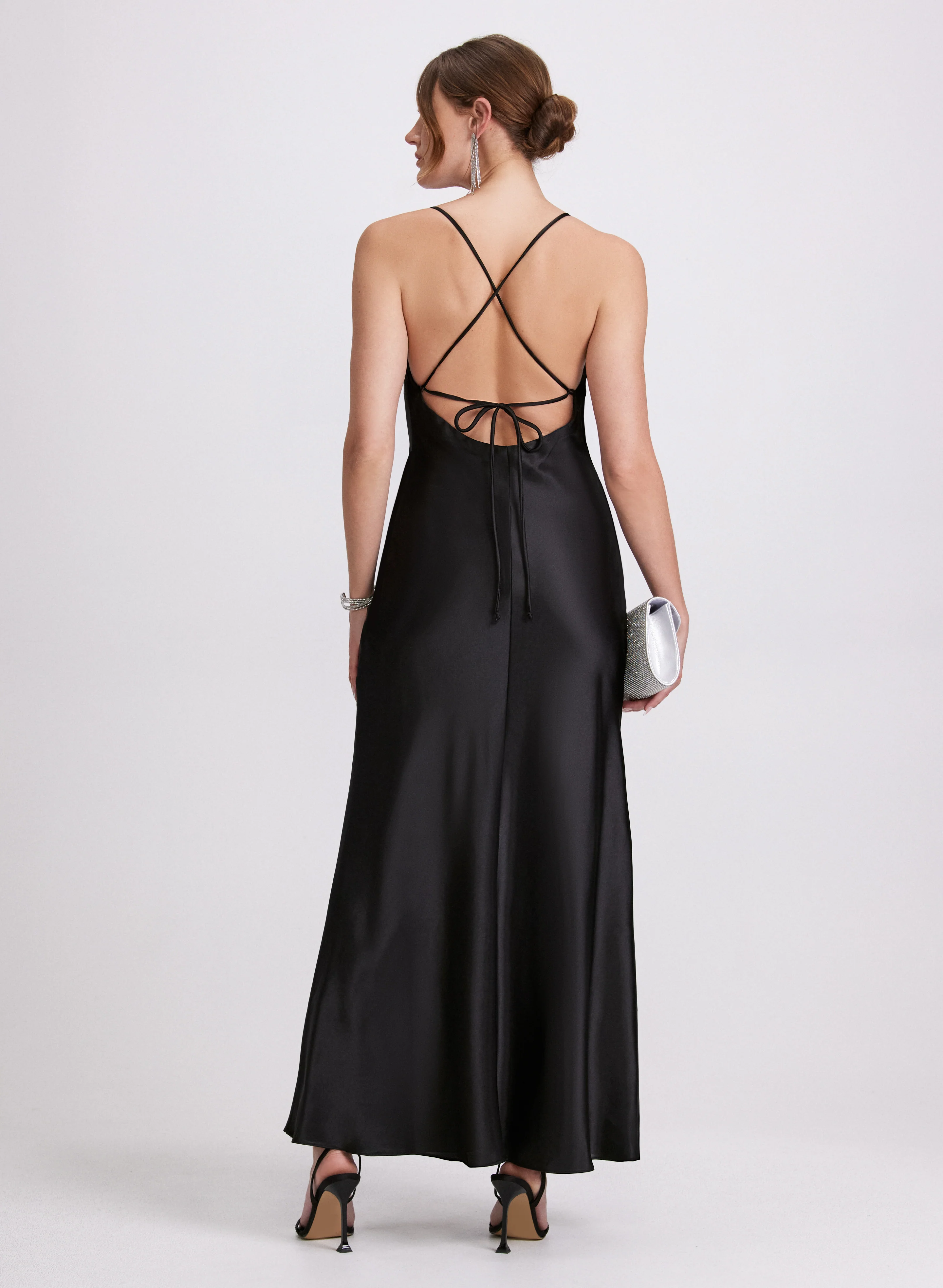 Cowl Neck Satin Dress - Image 3