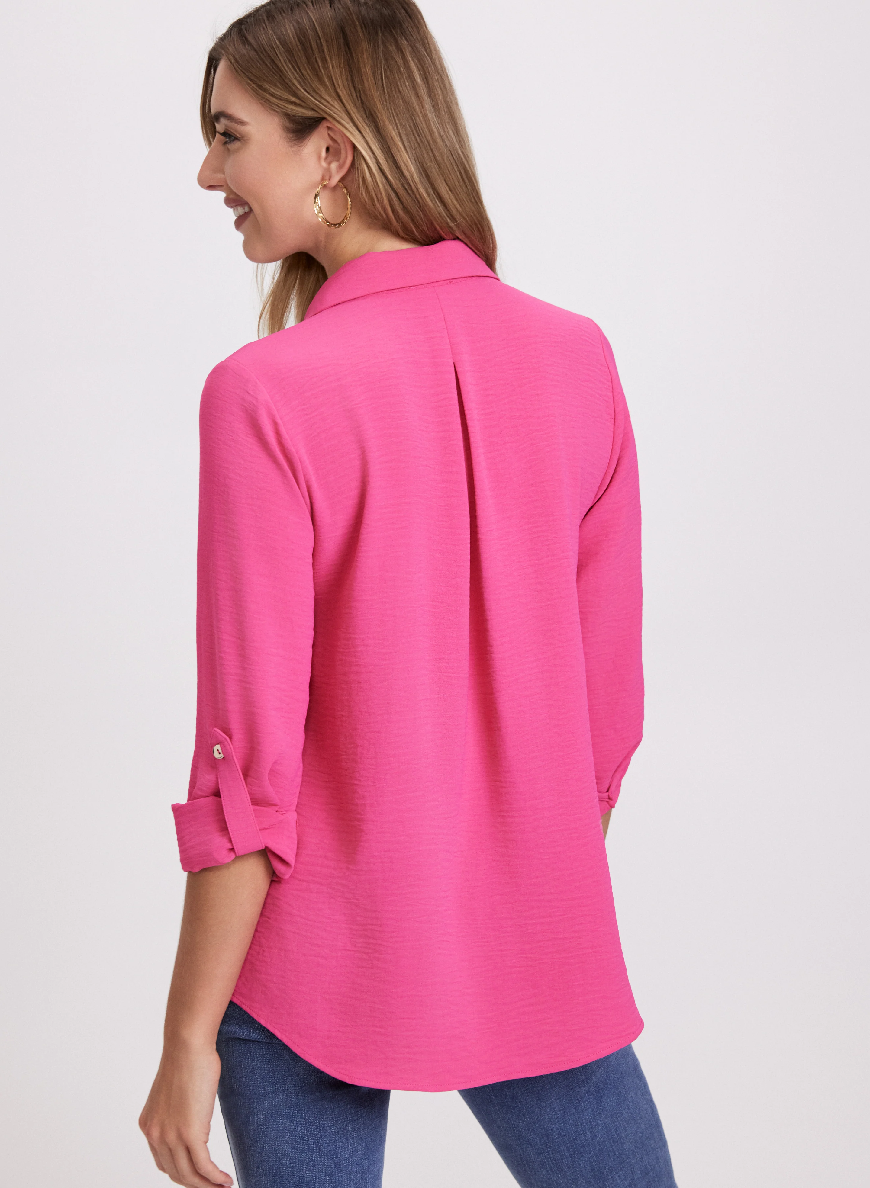 Crepe Button-Down Blouse - Image 2