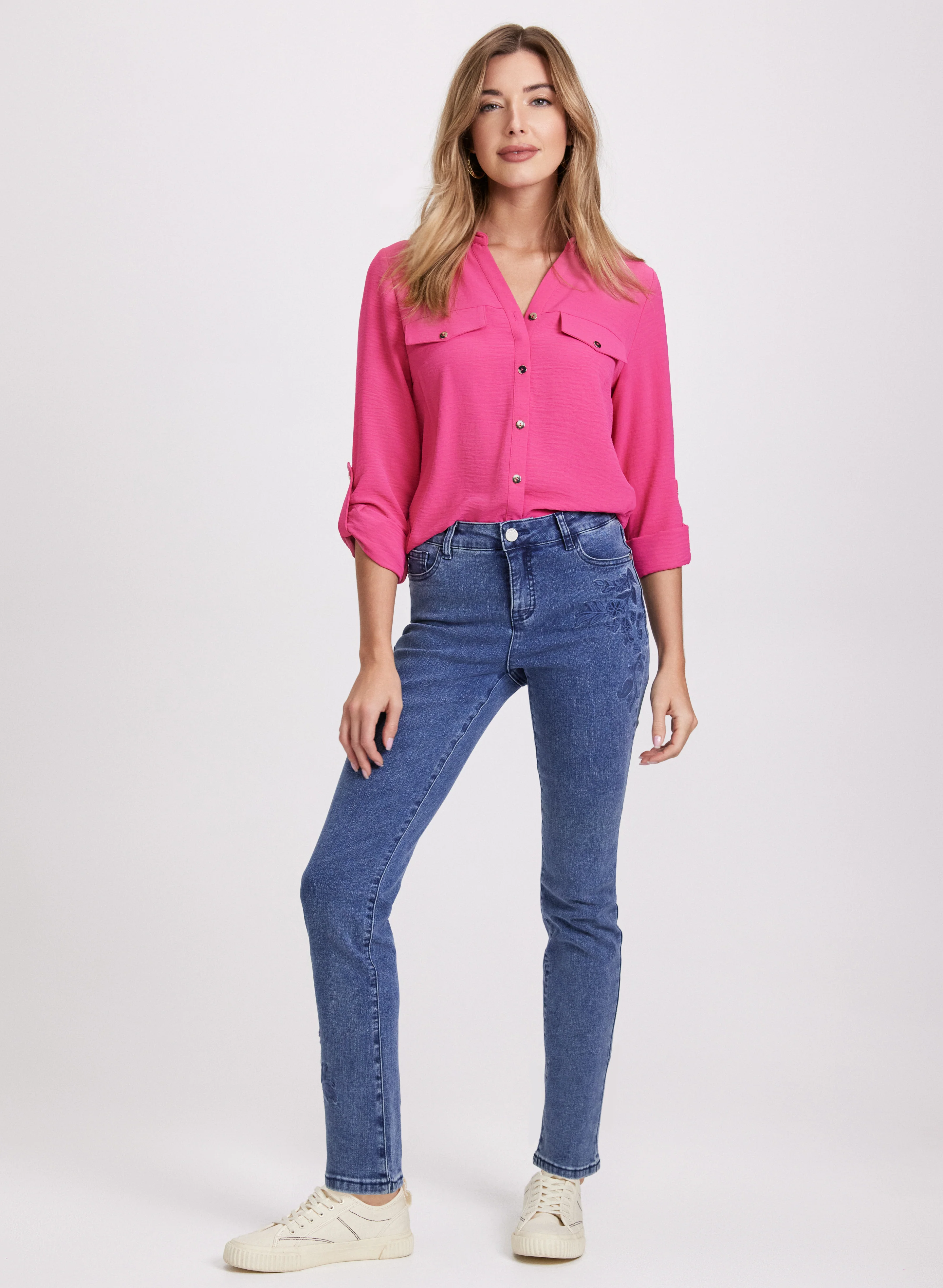 Crepe Button-Down Blouse - Image 3