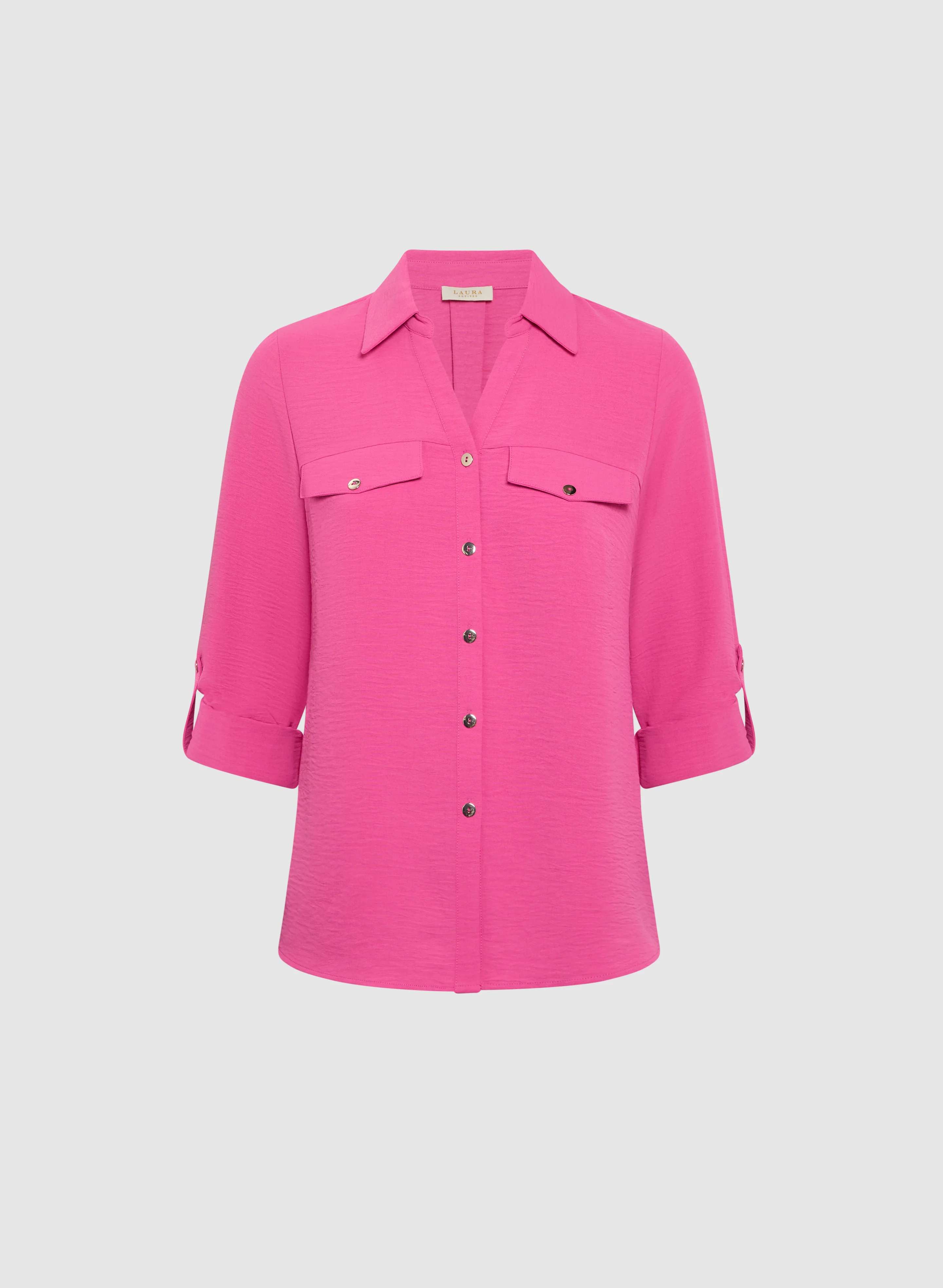 Crepe Button-Down Blouse - Image 7