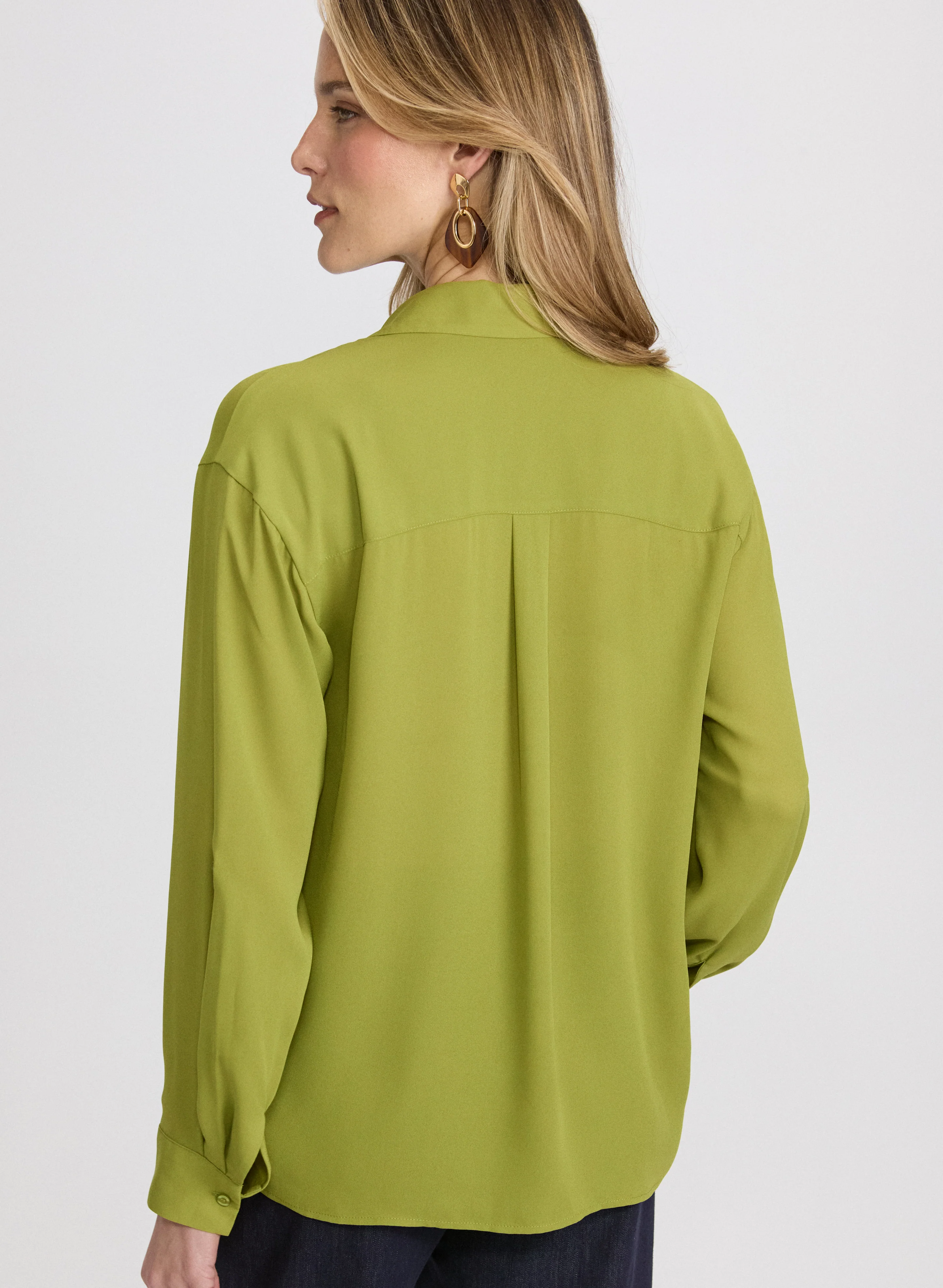 Crepe Button-Down Blouse - Image 3