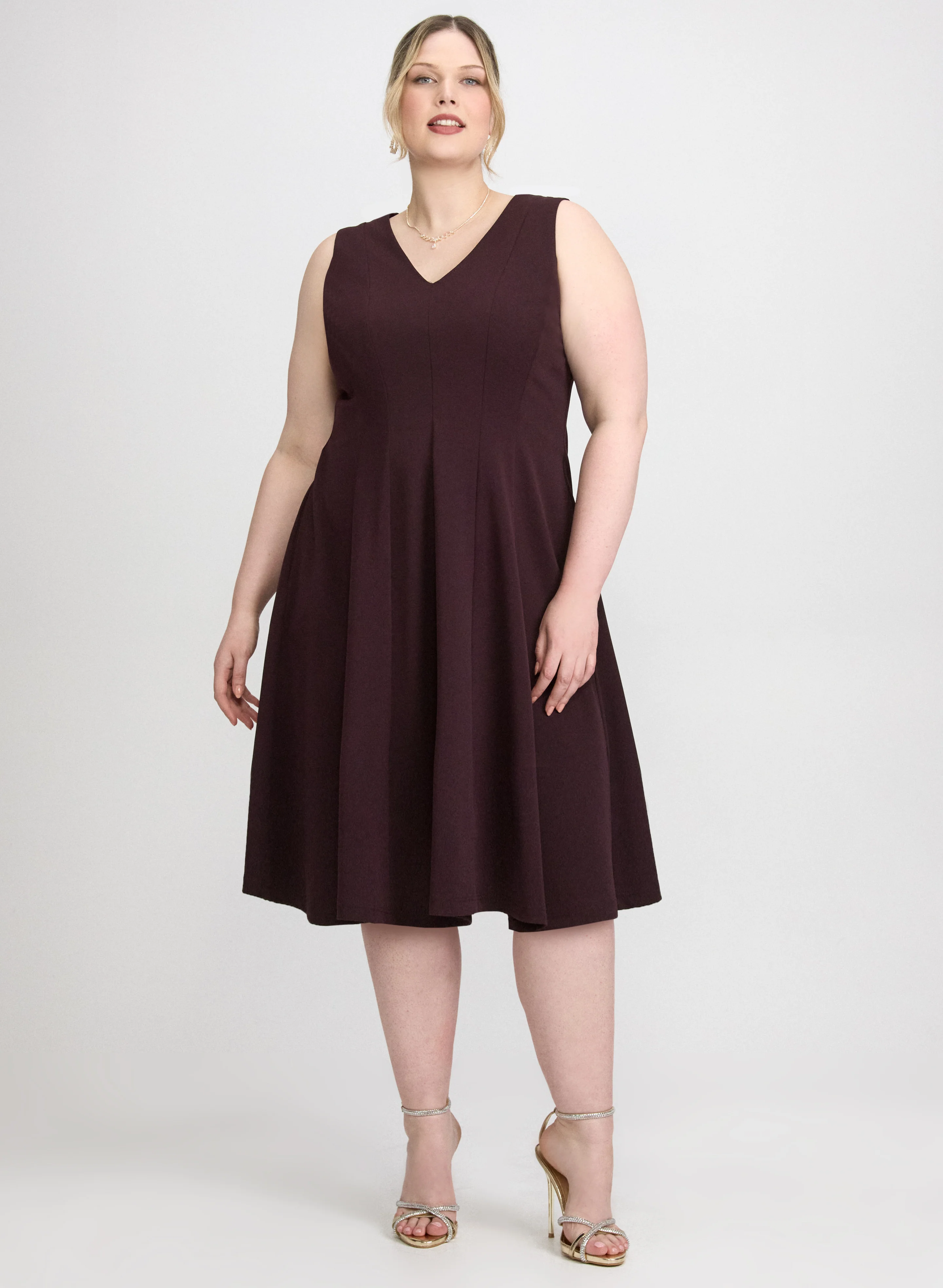 Crepe Fit and Flare Dress