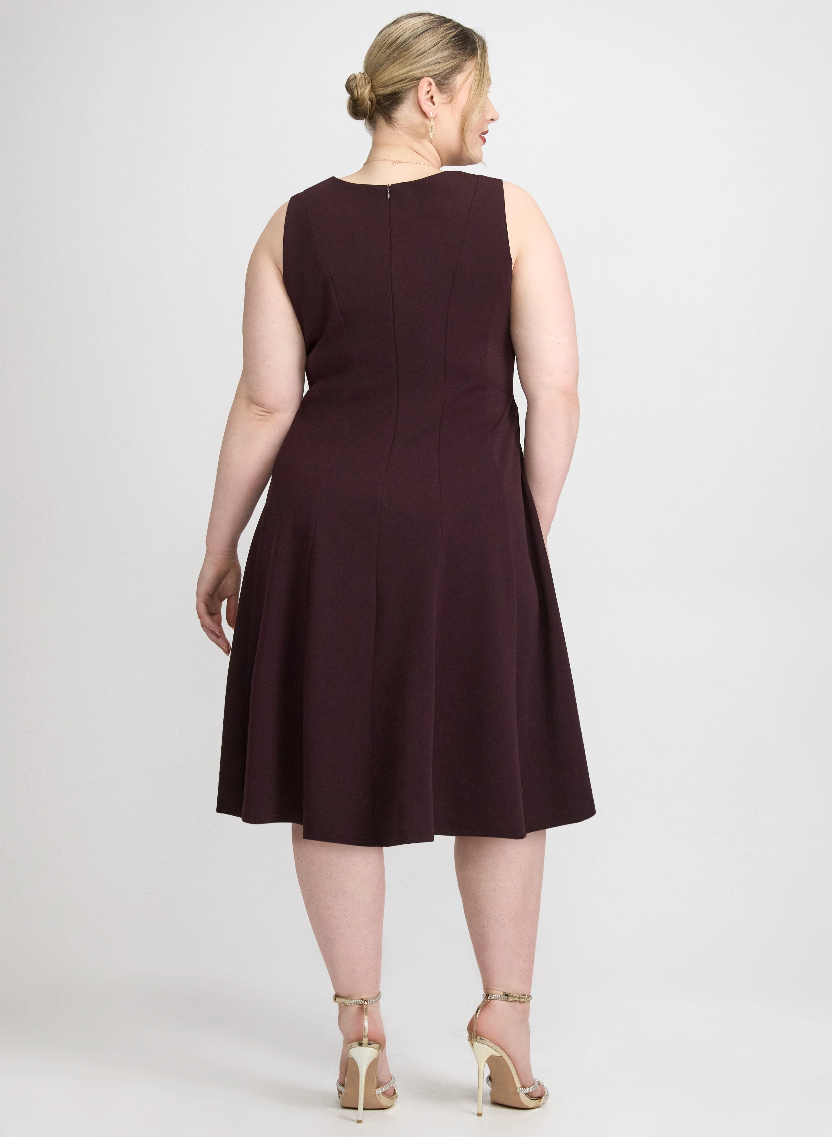 Crepe Fit and Flare Dress - Image 4