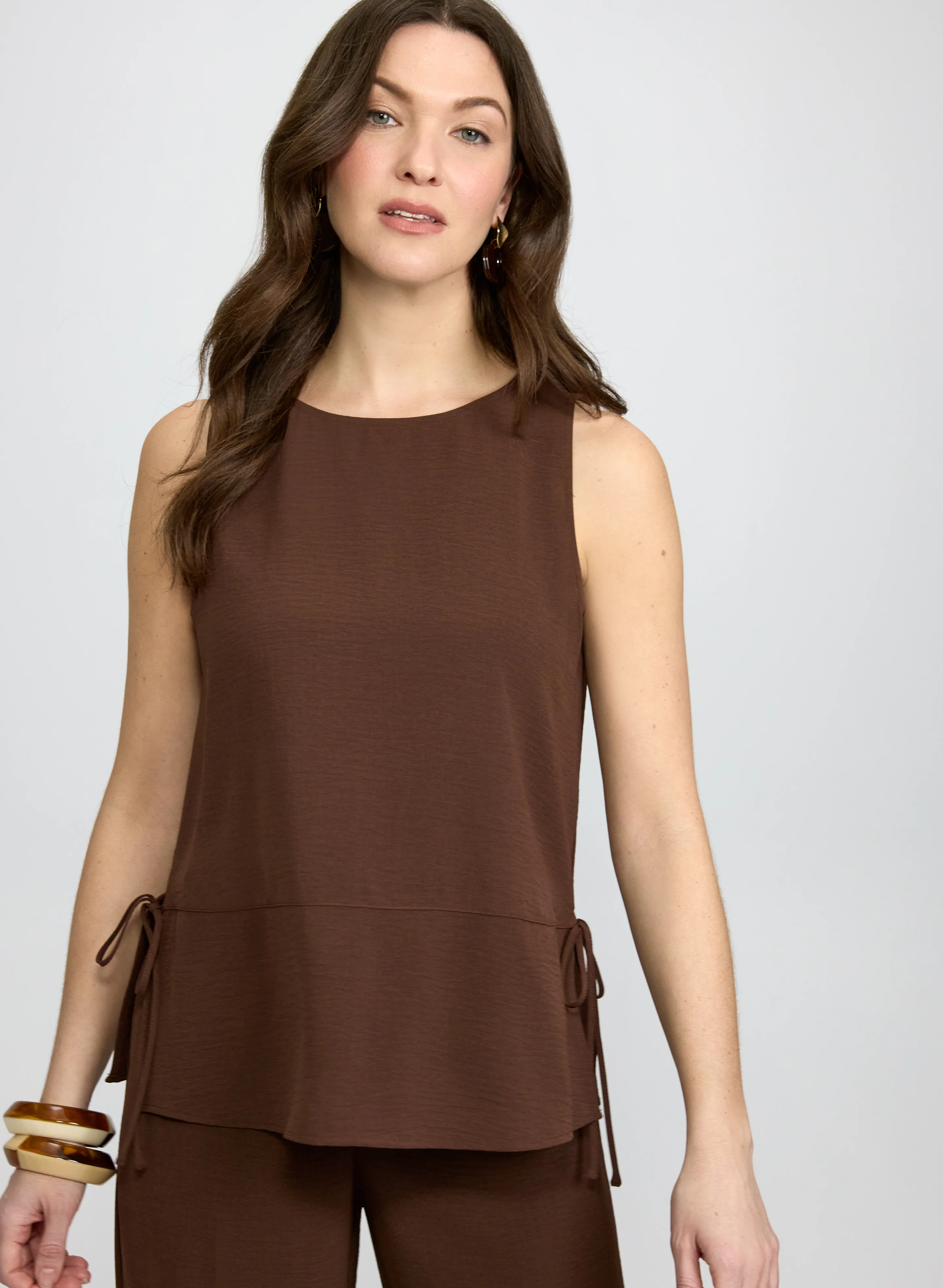 Crinkle Sleeveless Blouse