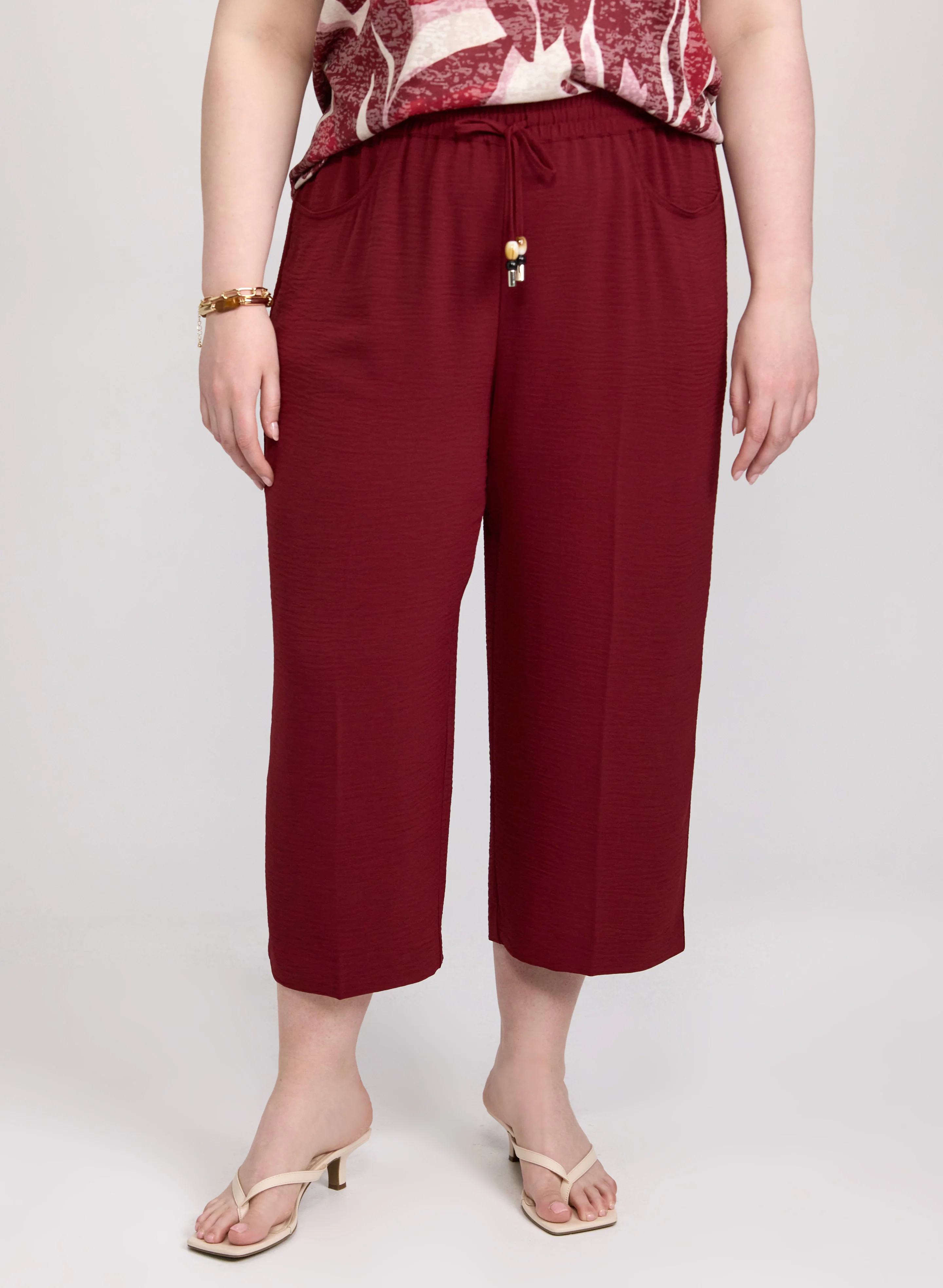 Crinkle Wide-Leg Pants