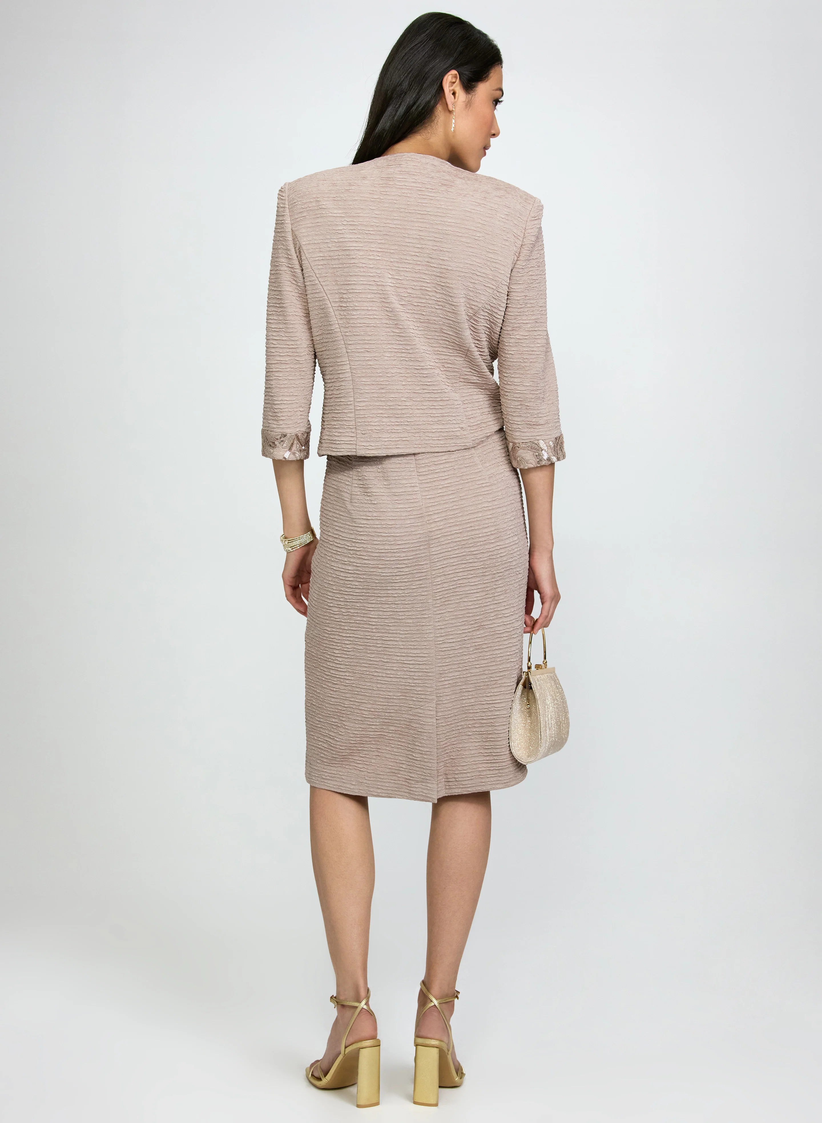 Crinkled Jacket & Dress Set - Image 3