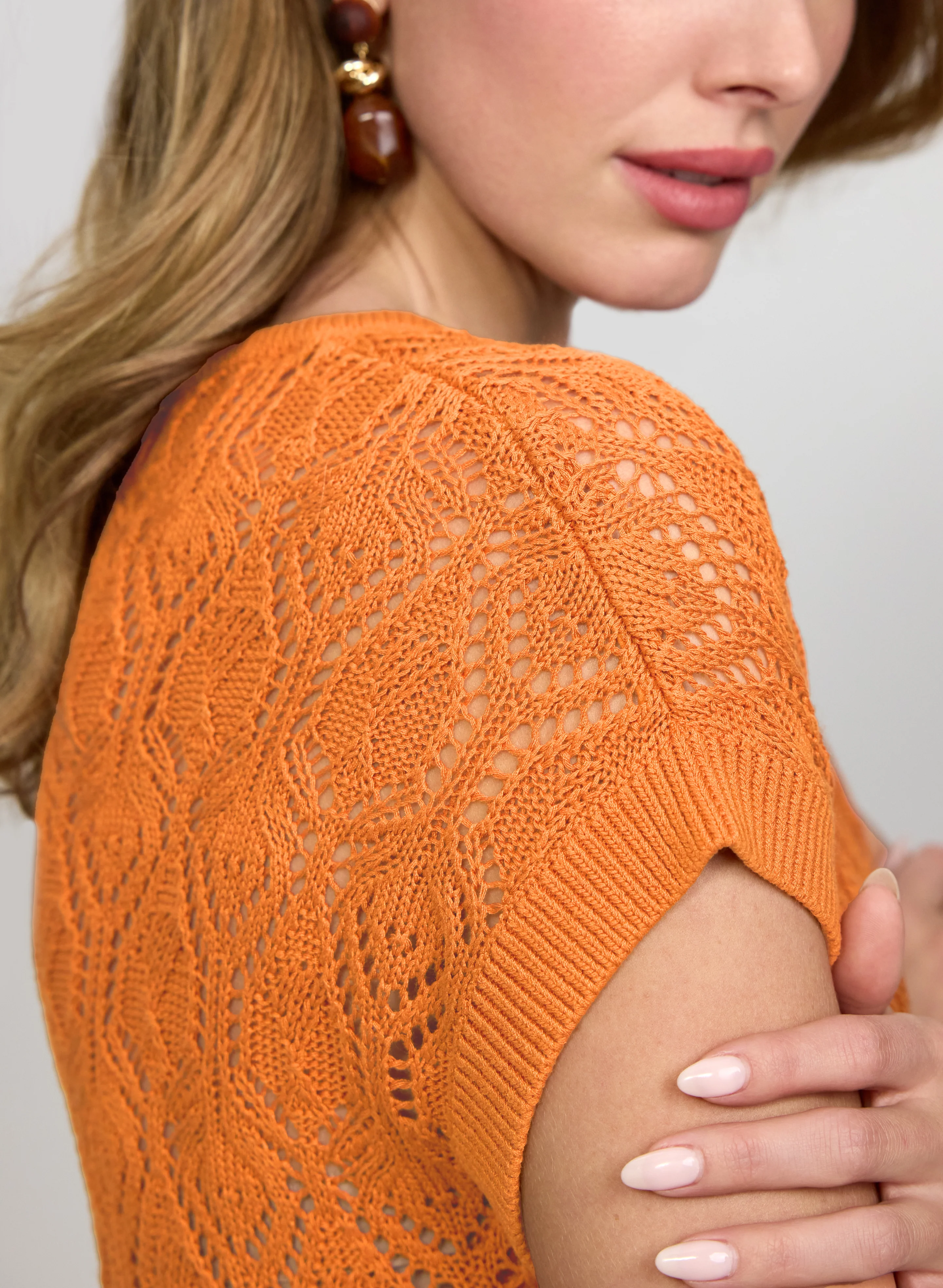 Crochet Short Sleeve Pullover - Image 2