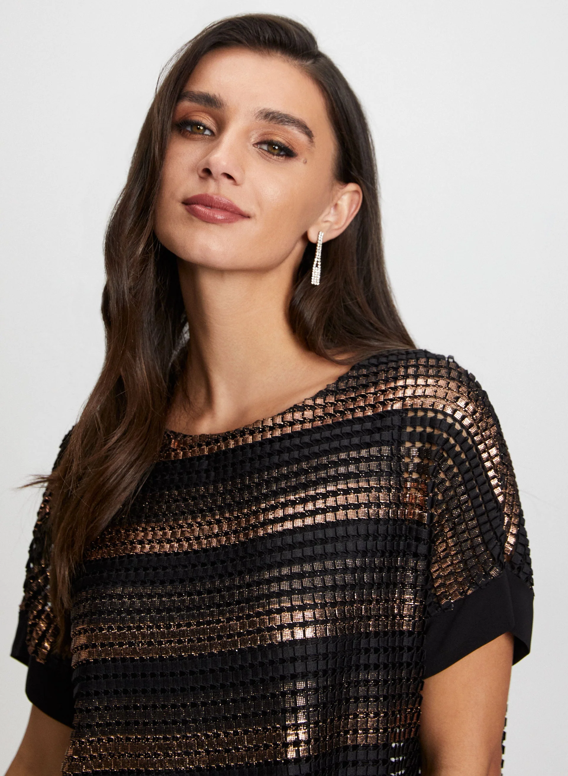 Crochet Stripe Print Top - Image 4