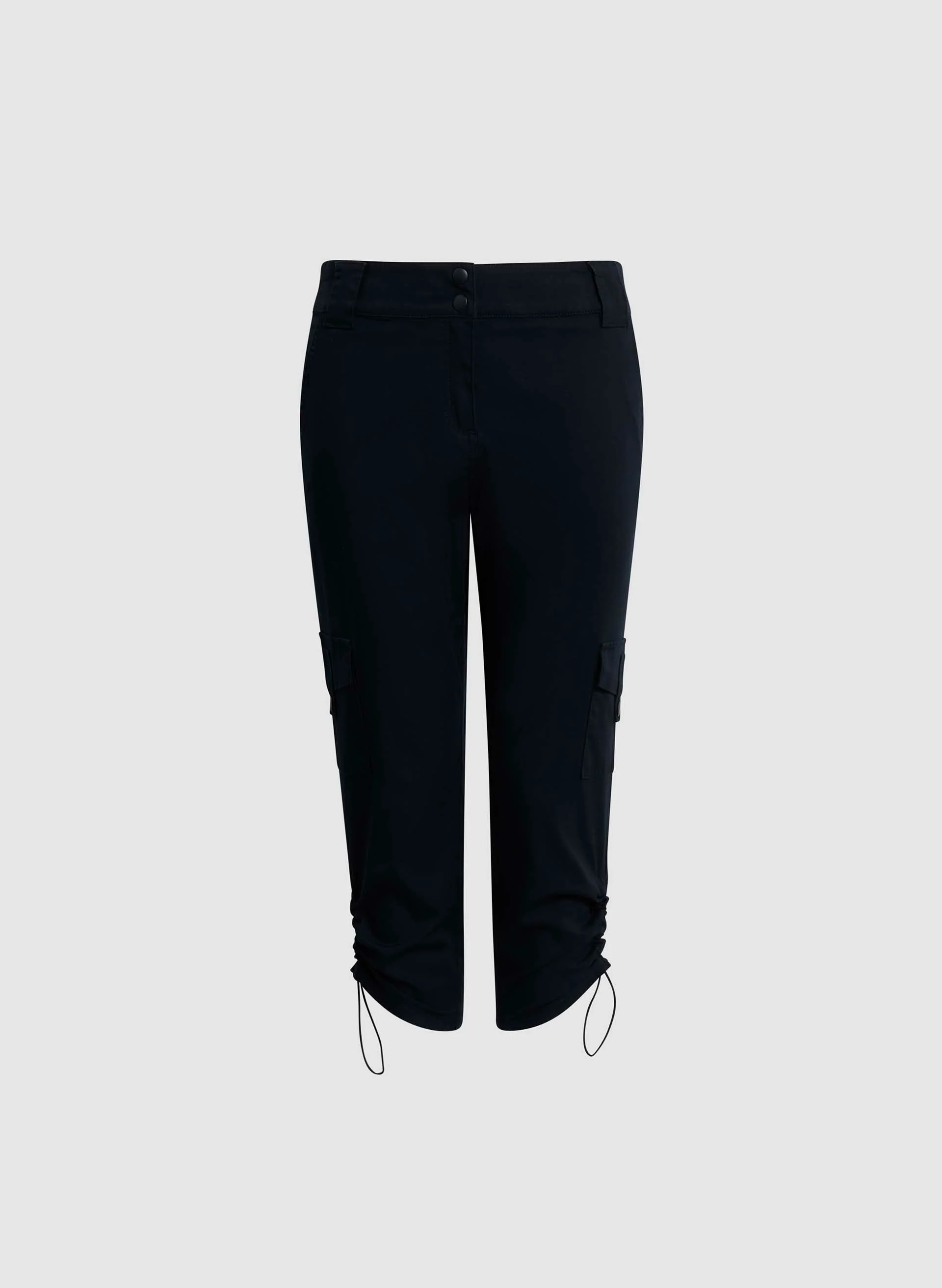 Cropped Drawstring Hem Cargo Pants - Image 6