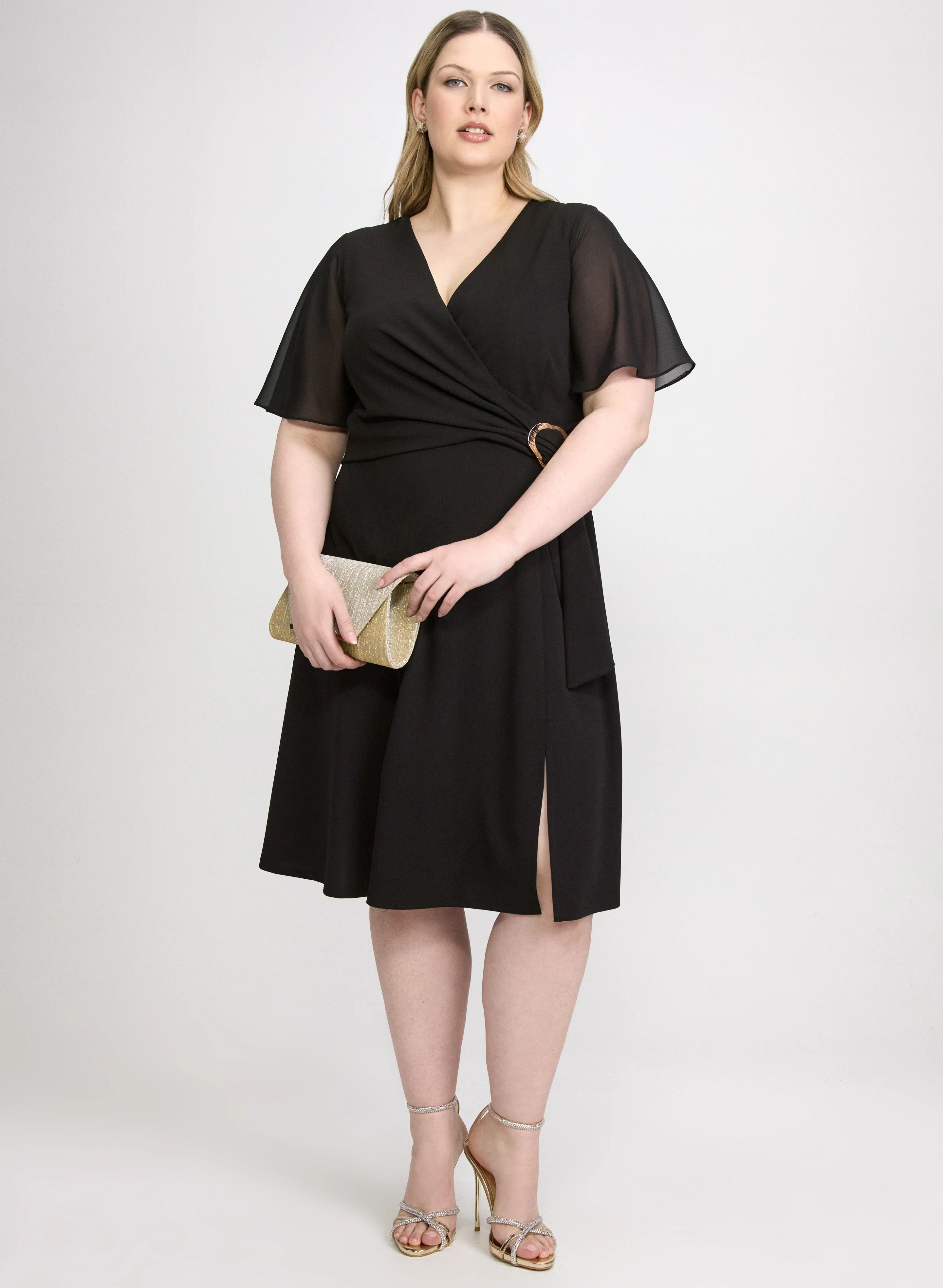 Cross-Over Crepe Dress