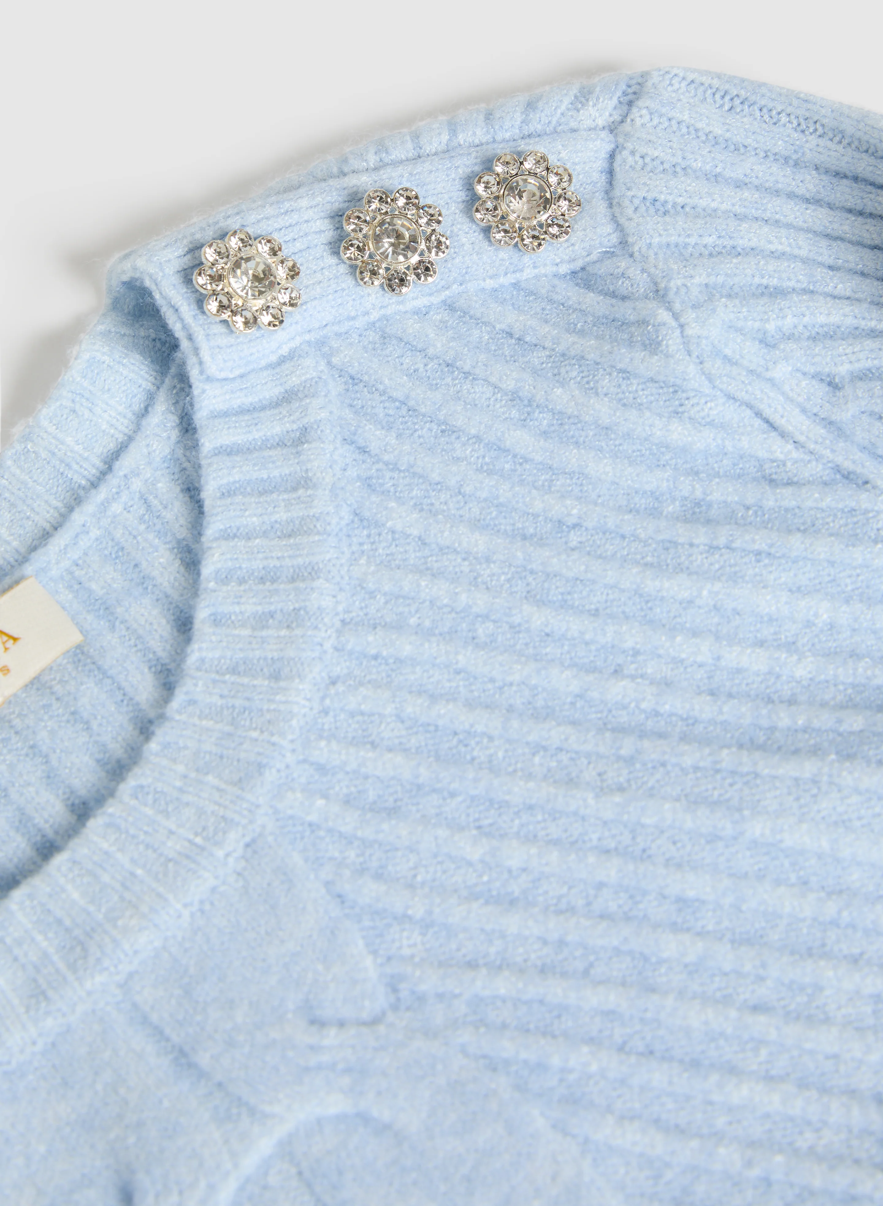 Crystal Button Embellished Sweater - Image 7